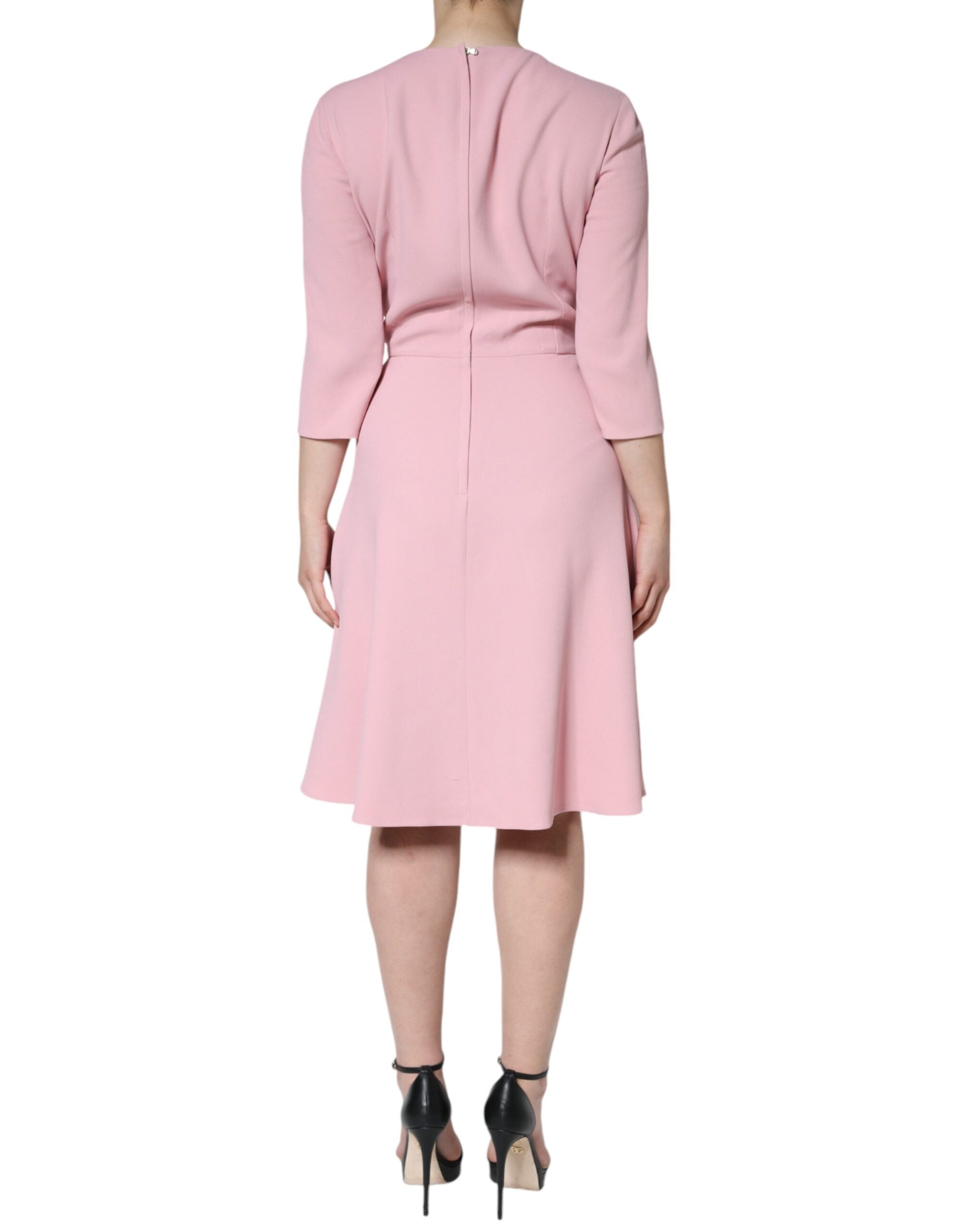 Dolce &amp; Gabbana Pink A-line Viscose Kjole med 3/4 ærmer