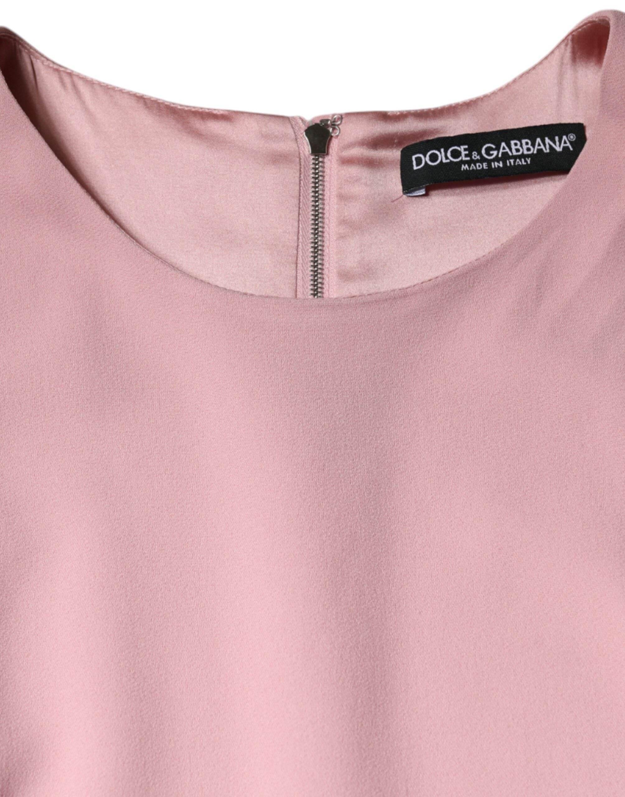 Dolce & Gabbana Pink A-line Viscose 3/4 Sleeves Dress - Hilstor