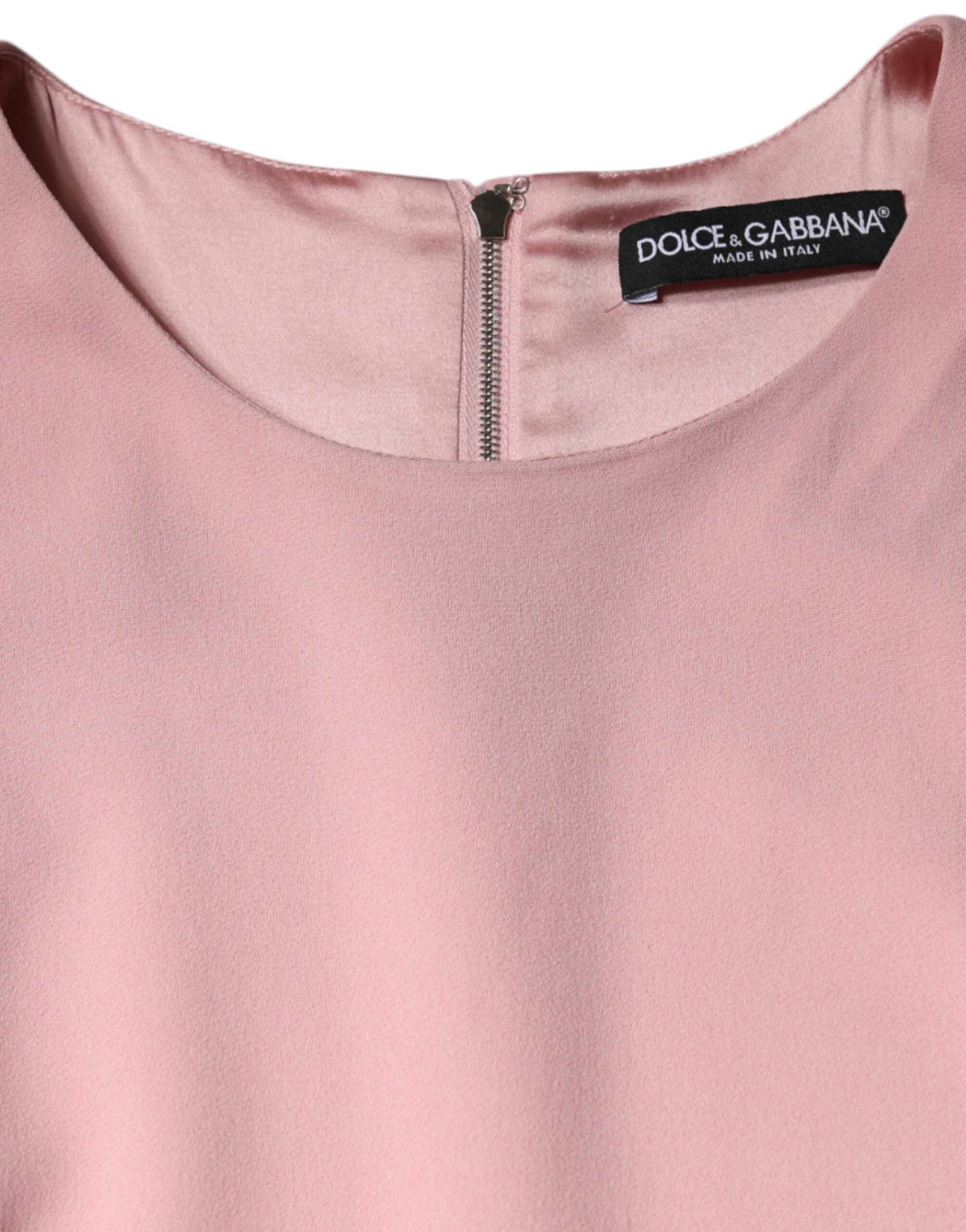 Dolce &amp; Gabbana Pink A-line Viscose Kjole med 3/4 ærmer
