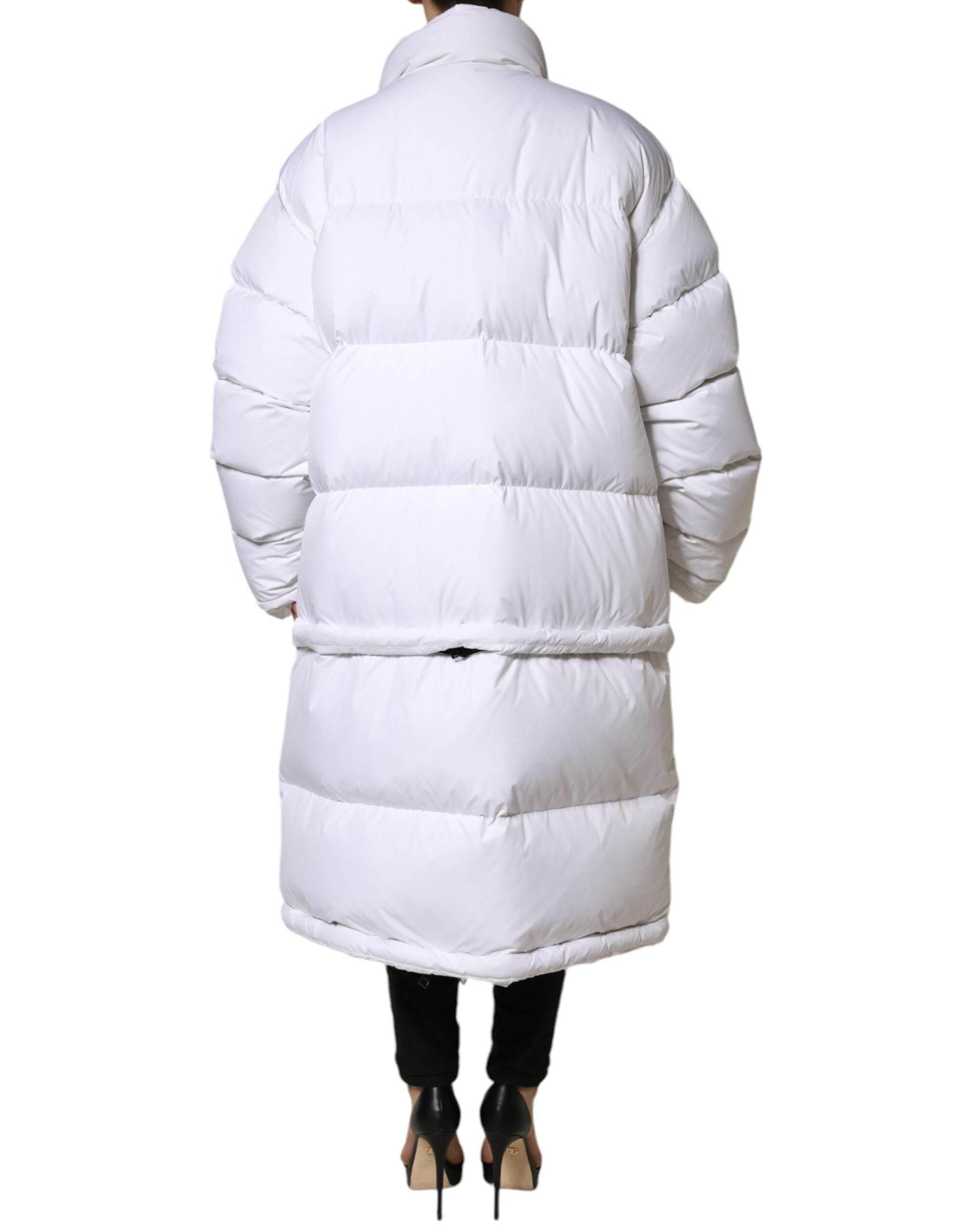 Dolce & Gabbana White Puffer Quilted Full Zip Coat Jacket - Hilstor