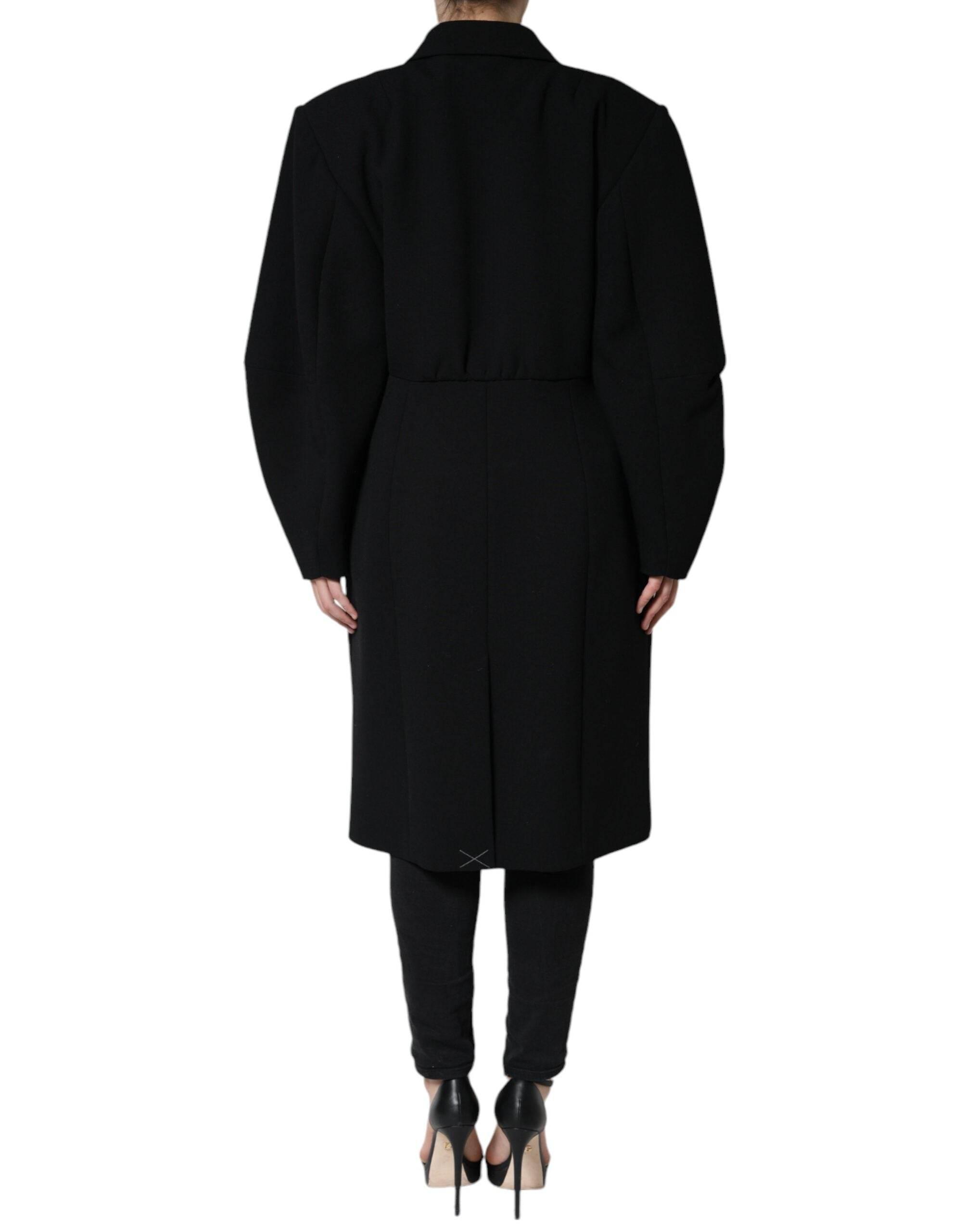 Dolce & Gabbana Black Double Breasted Trench Coat Jacket - Hilstor
