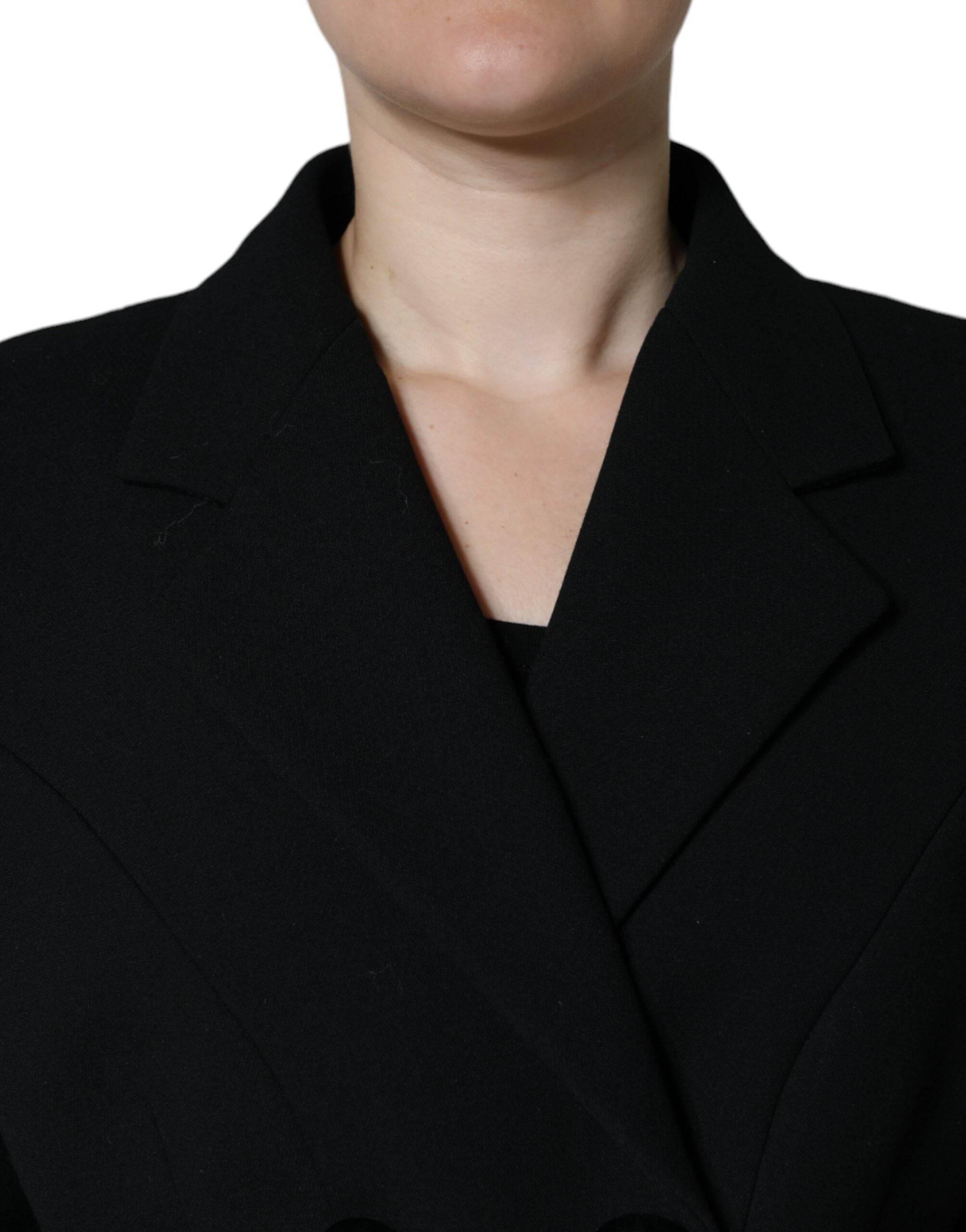 Dolce & Gabbana Black Double Breasted Trench Coat Jacket - Hilstor