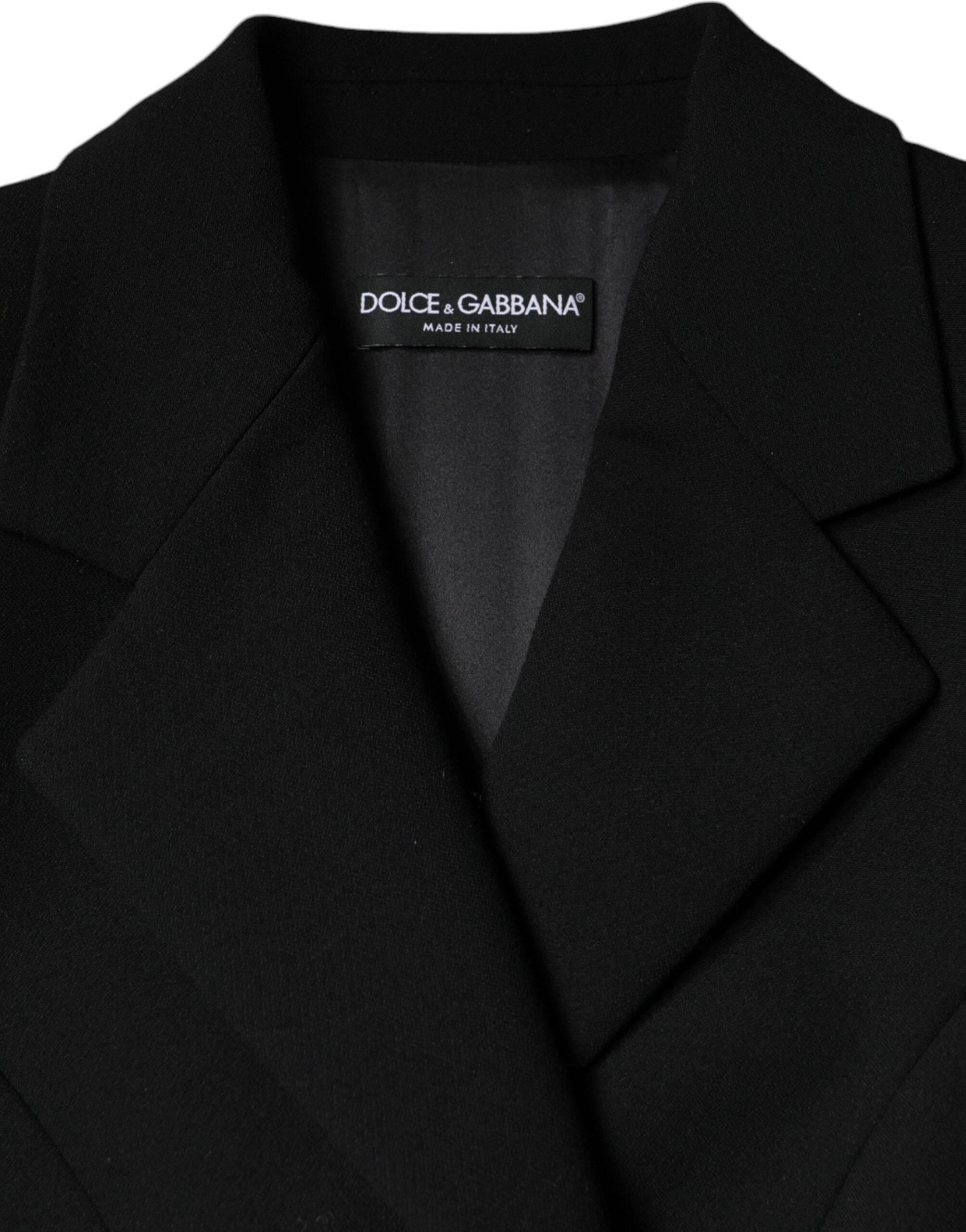 Dolce & Gabbana Black Double Breasted Trench Coat Jacket - Hilstor