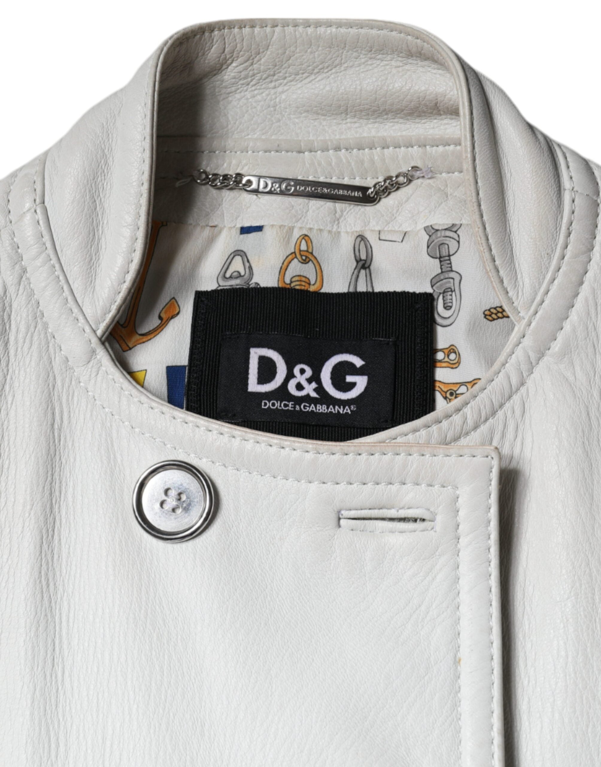 Dolce &amp; Gabbana hvid dobbeltradet blazerjakke