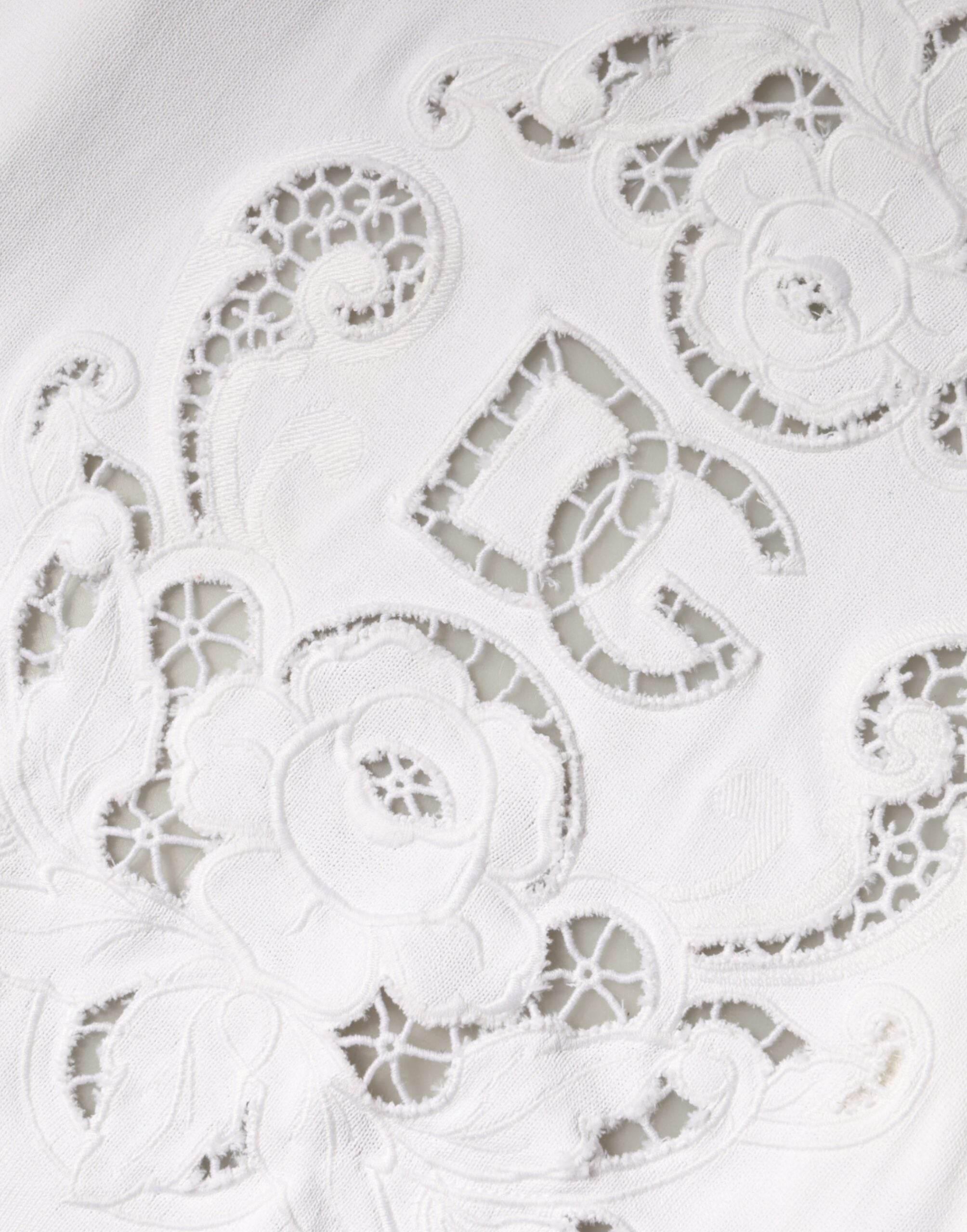 Dolce & Gabbana White Viscose Floral Cut Out Cardigan Sweater - Hilstor