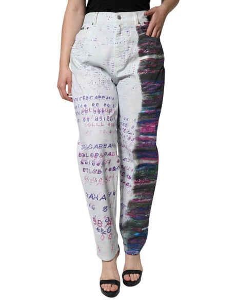 Dolce & Gabbana Multicolor Cotton Stretch High Waist Denim Jeans - Hilstor