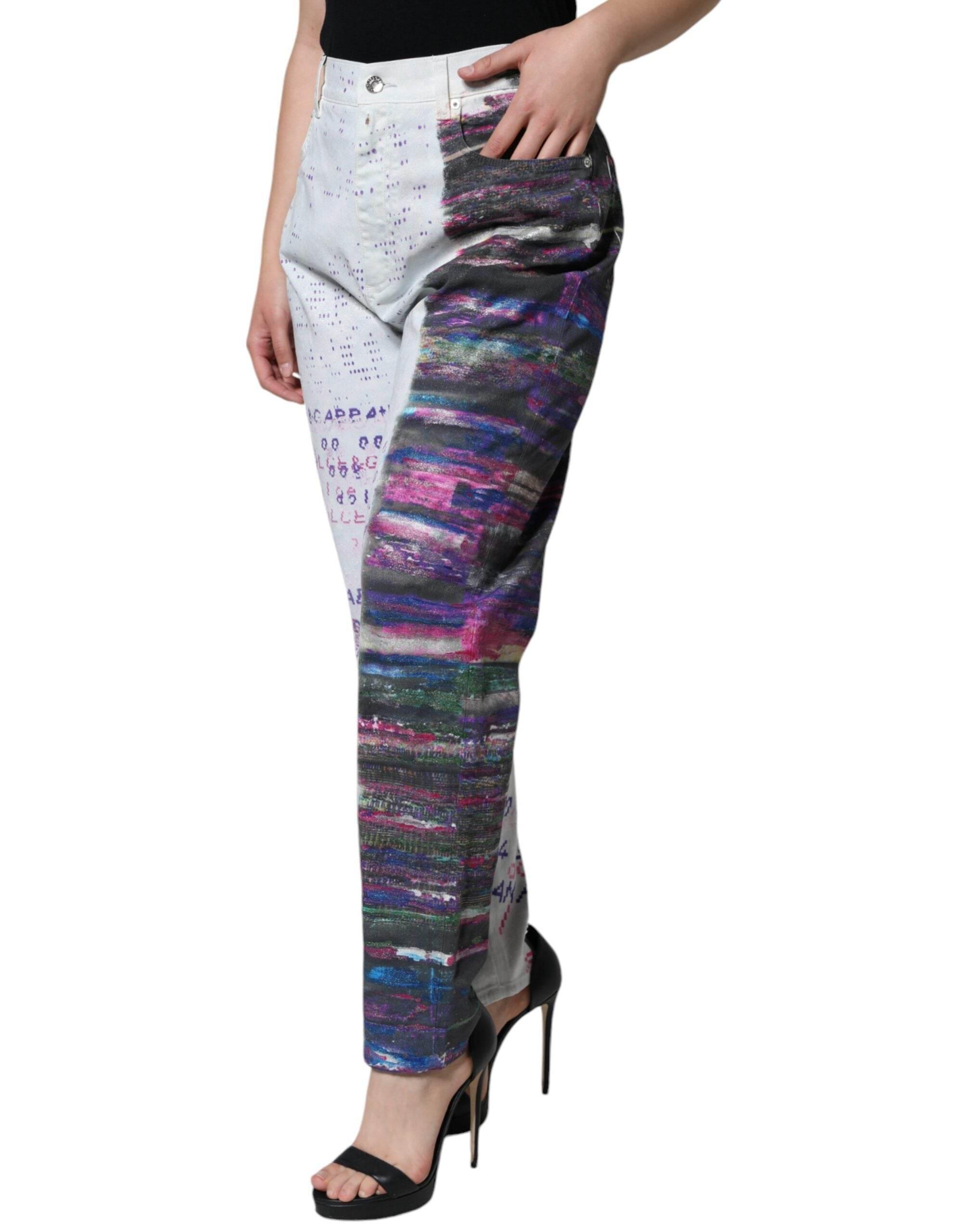 Dolce & Gabbana Multicolor Cotton Stretch High Waist Denim Jeans - Hilstor