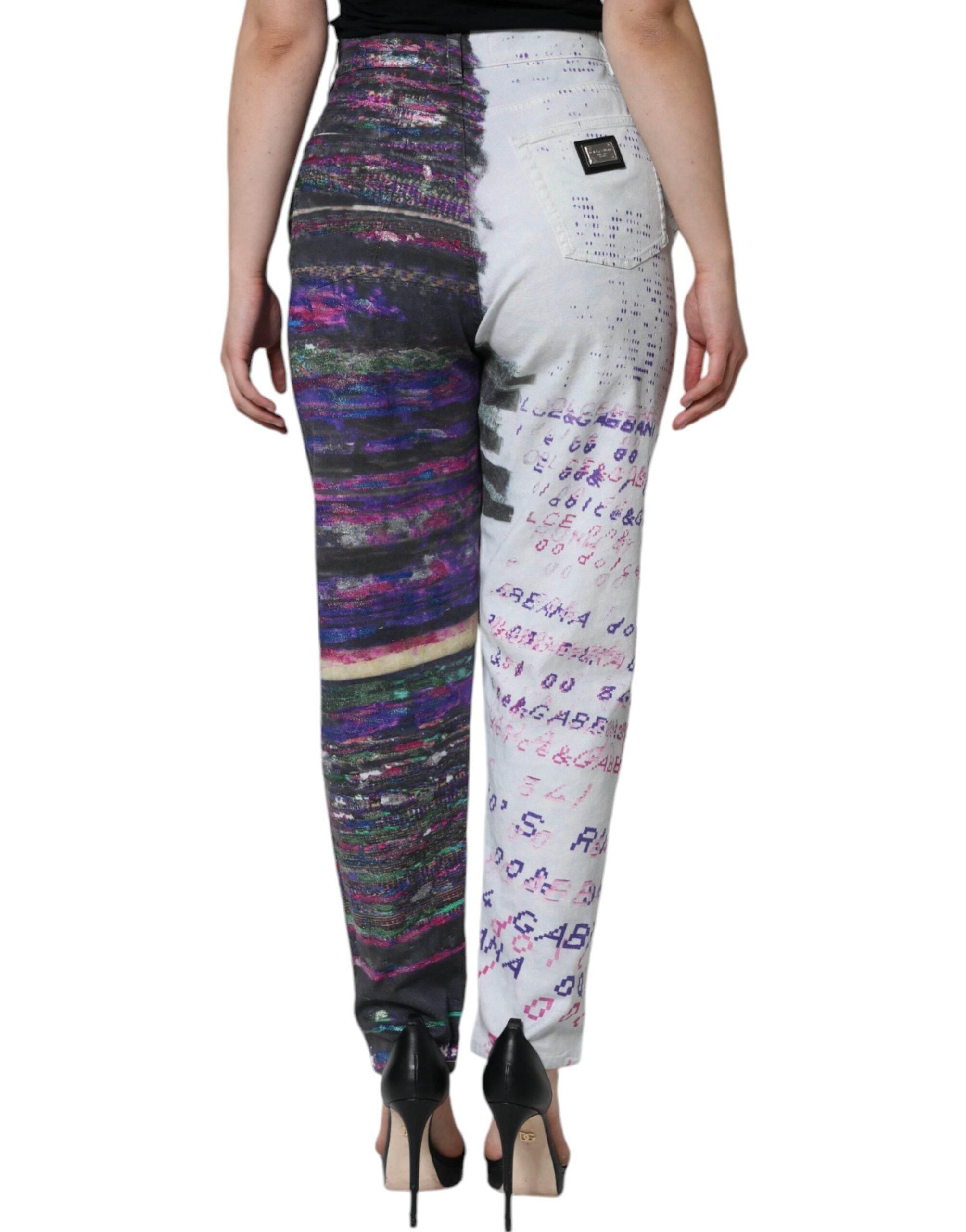 Dolce & Gabbana Multicolor Cotton Stretch High Waist Denim Jeans - Hilstor