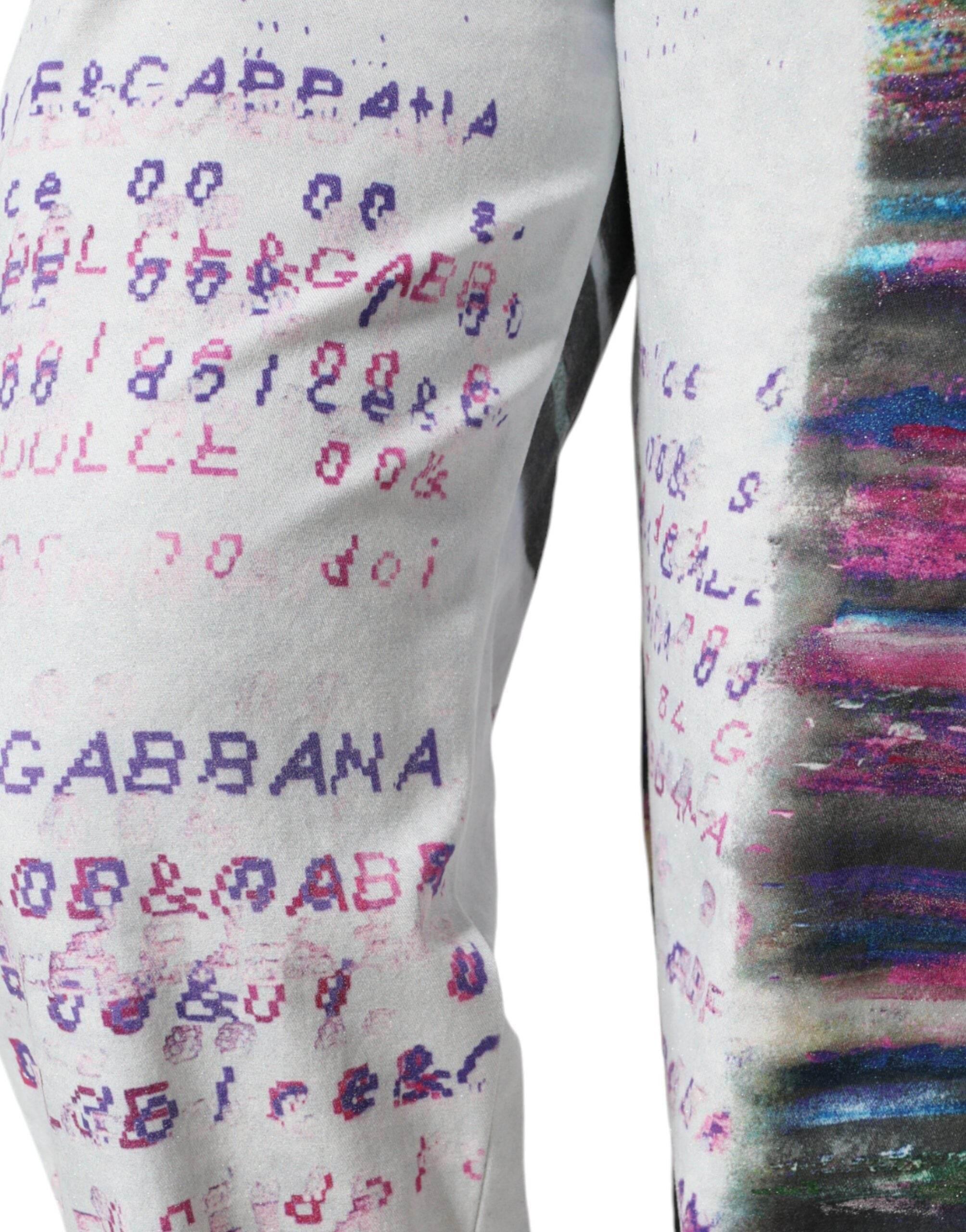 Dolce & Gabbana Multicolor Cotton Stretch High Waist Denim Jeans - Hilstor