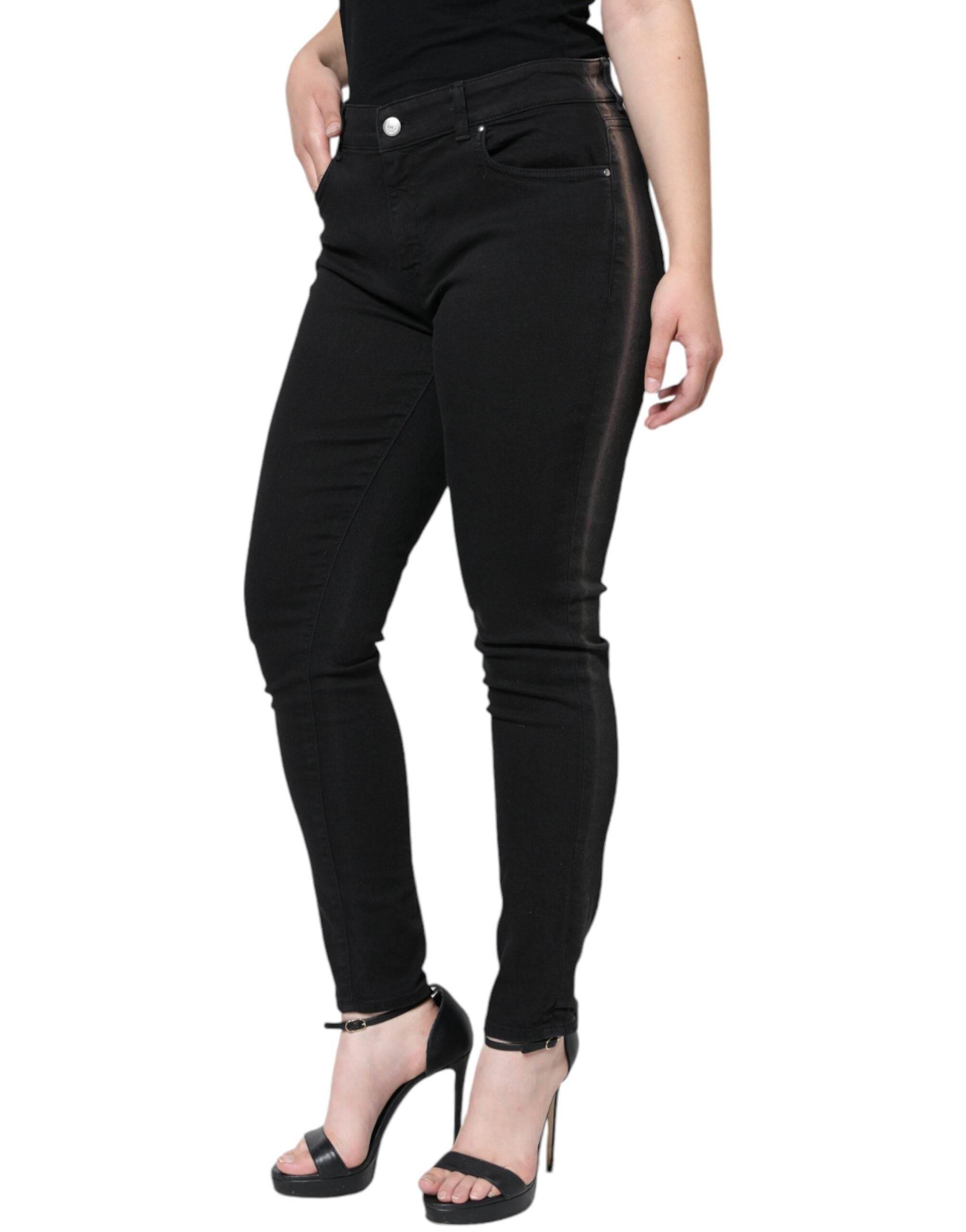 Dolce & Gabbana Black Cotton Stretch Skinny Denim Jeans - Hilstor