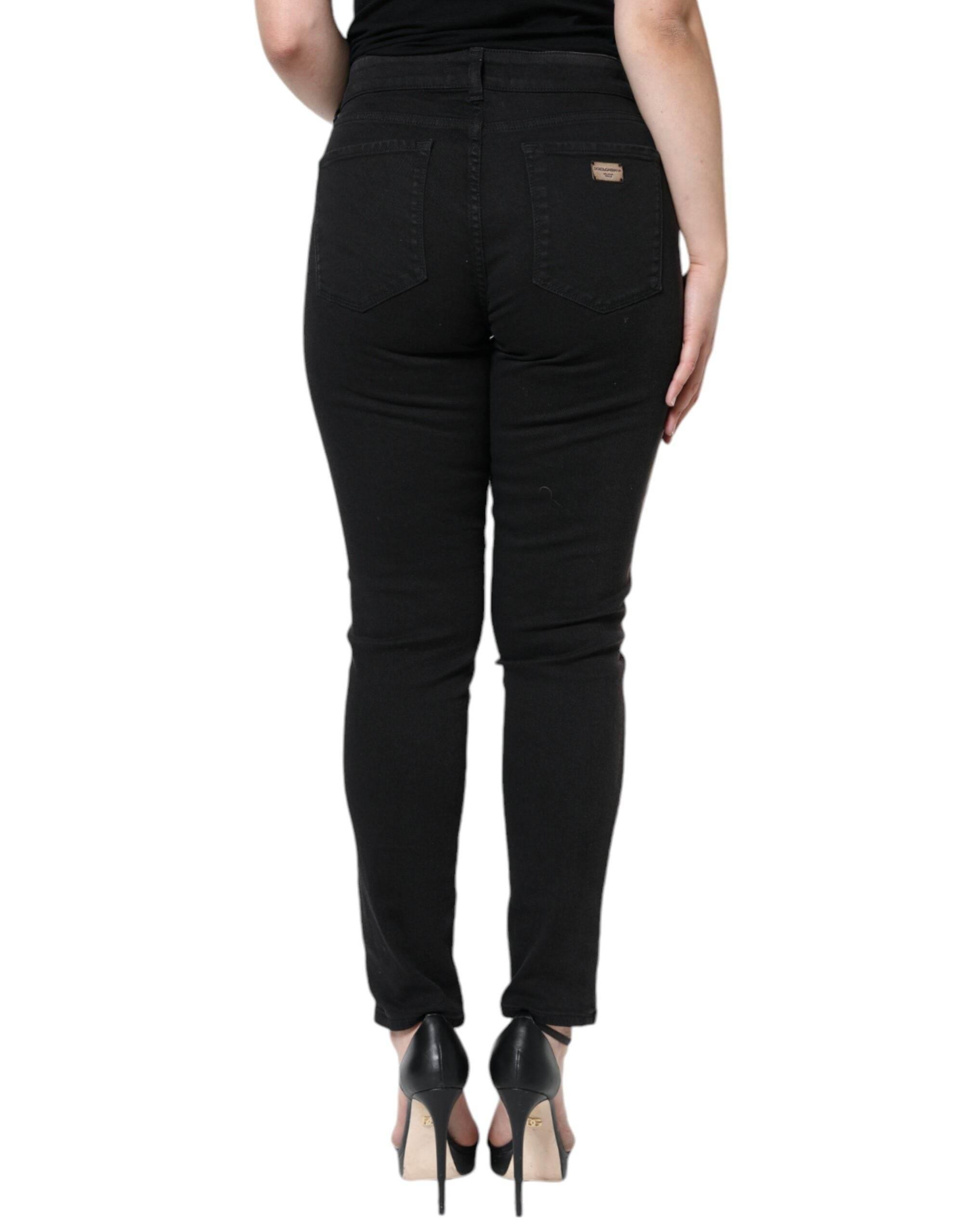 Dolce & Gabbana Black Cotton Stretch Skinny Denim Jeans - Hilstor