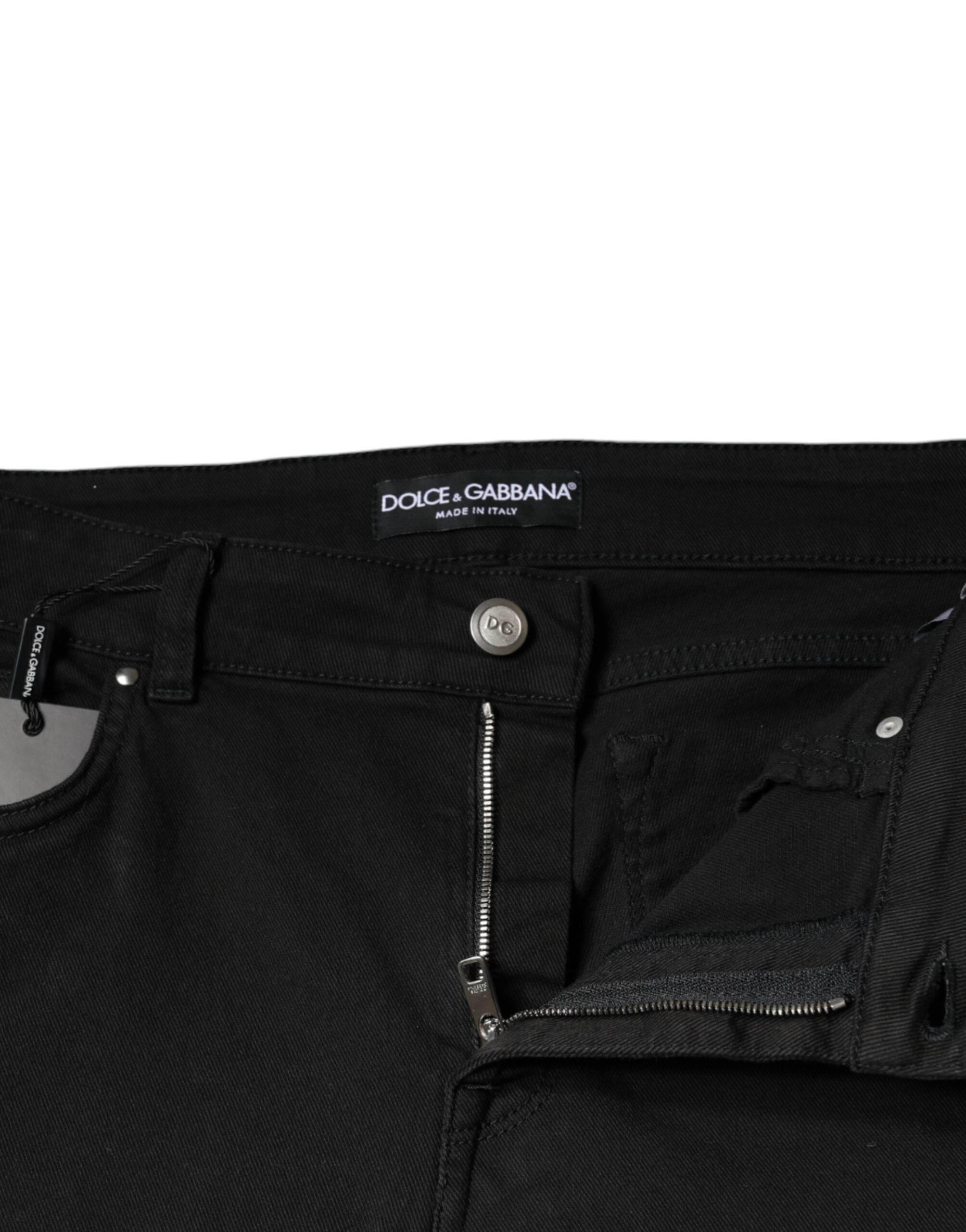 Dolce & Gabbana Black Cotton Stretch Skinny Denim Jeans - Hilstor