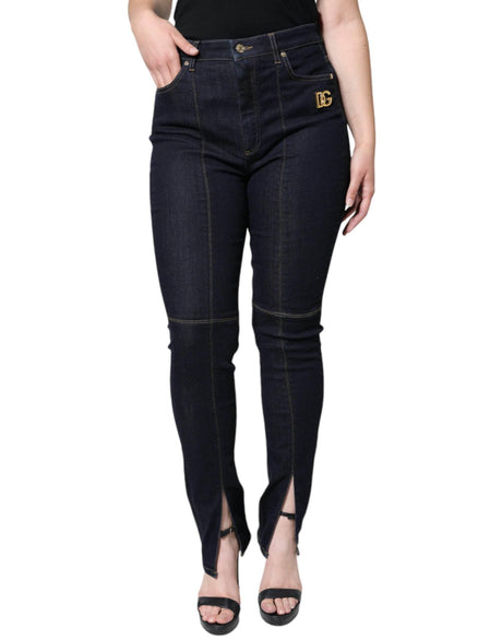 Dolce & Gabbana Black Cotton Blend Skinny Denim Jeans - Hilstor