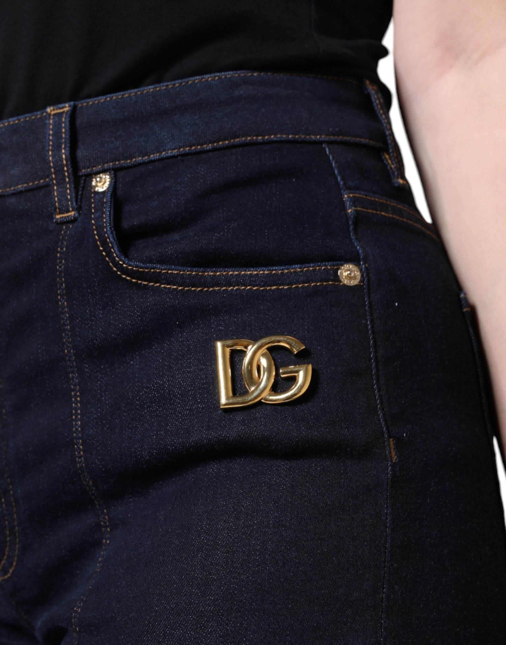 Dolce & Gabbana Black Cotton Blend Skinny Denim Jeans - Hilstor