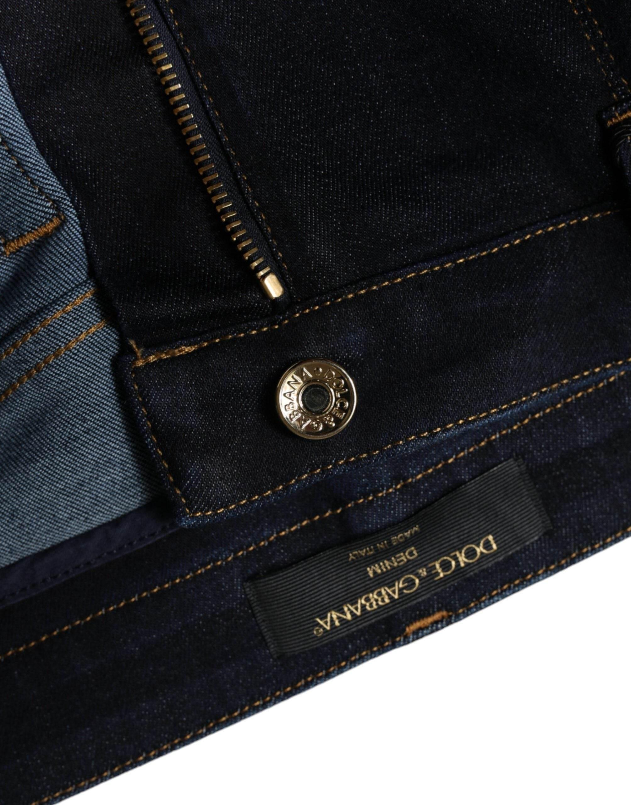 Dolce & Gabbana Black Cotton Blend Skinny Denim Jeans - Hilstor