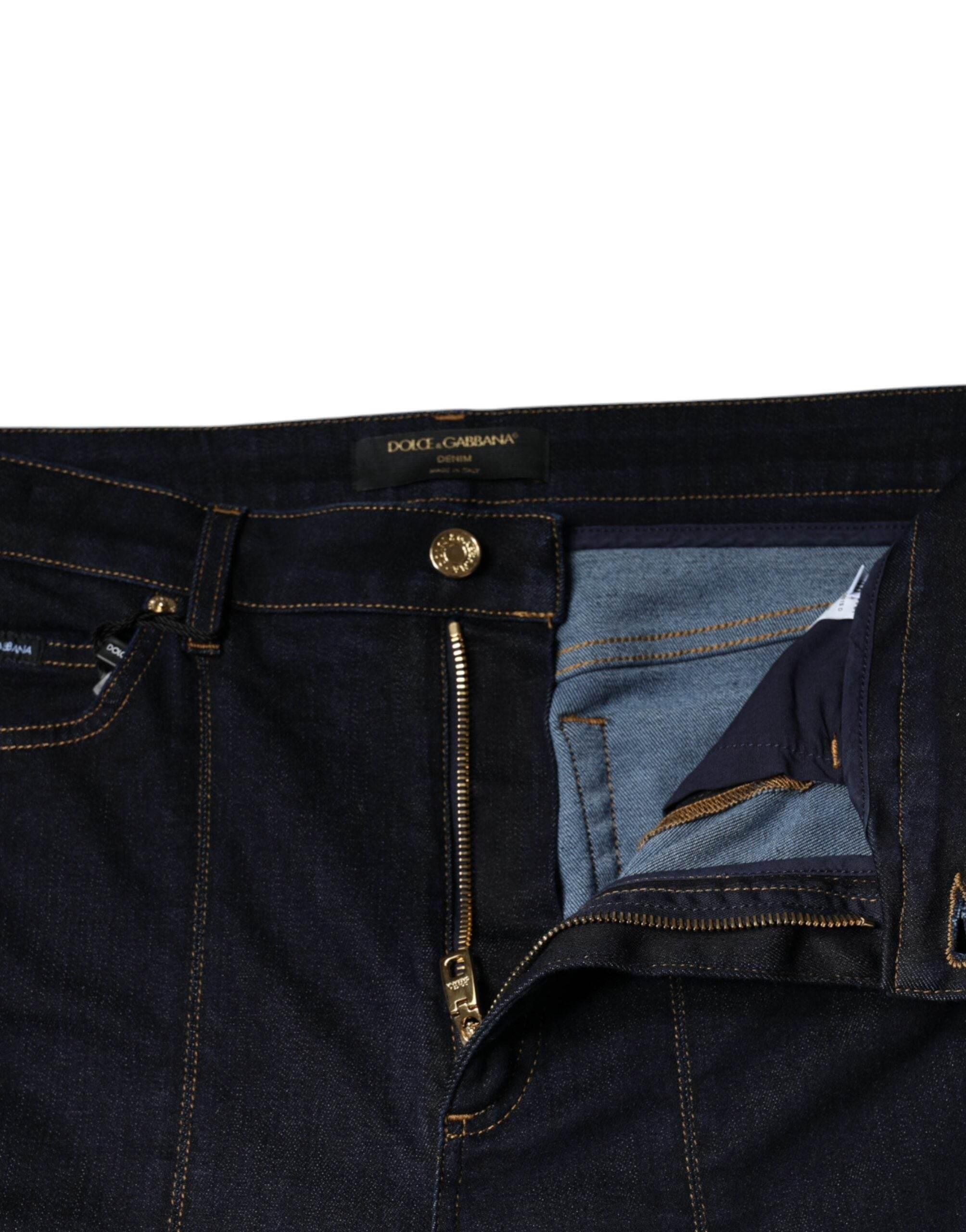 Dolce & Gabbana Black Cotton Blend Skinny Denim Jeans - Hilstor