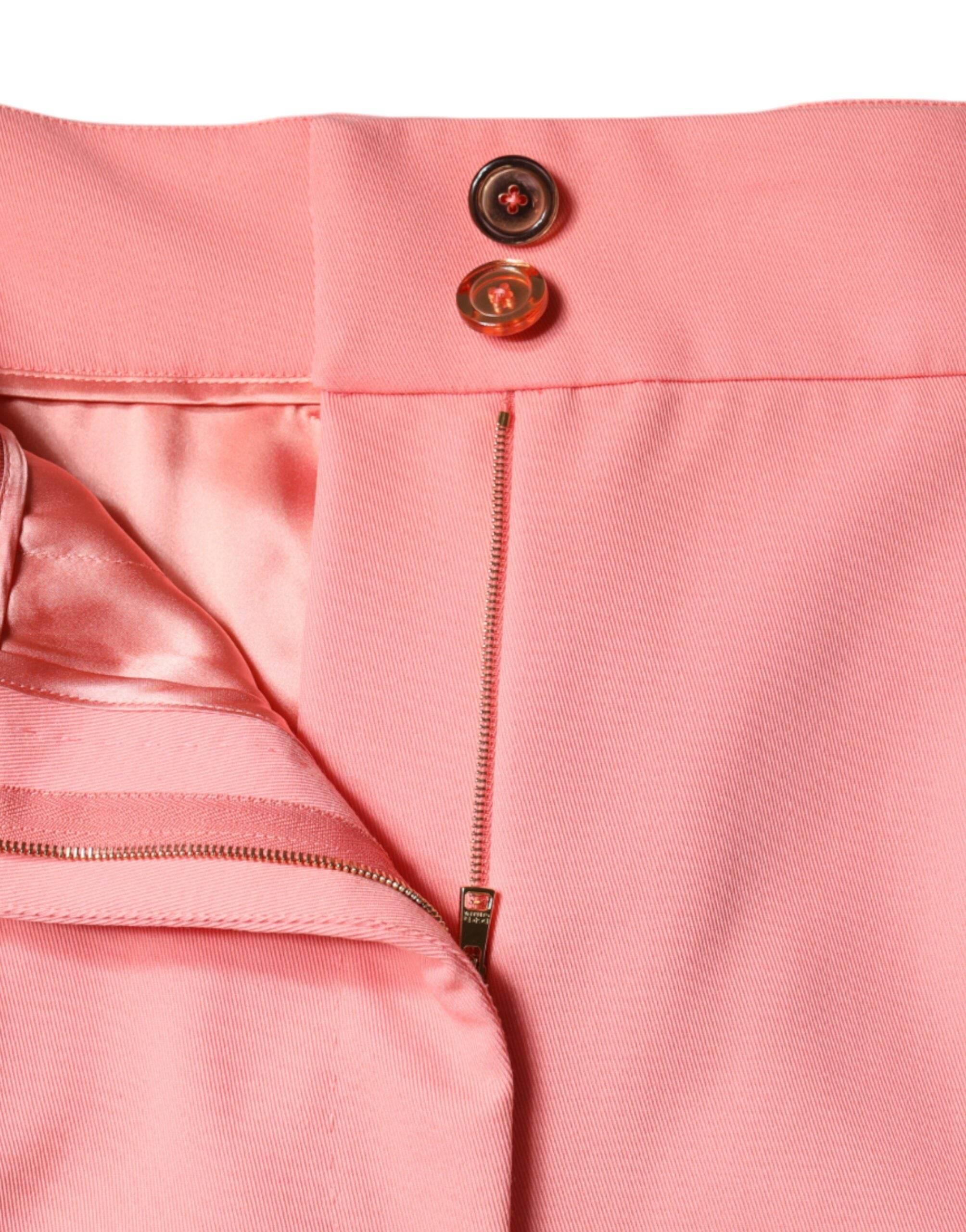 Dolce & Gabbana Rose Pink Polyester High Waist Tapered Pants - Hilstor