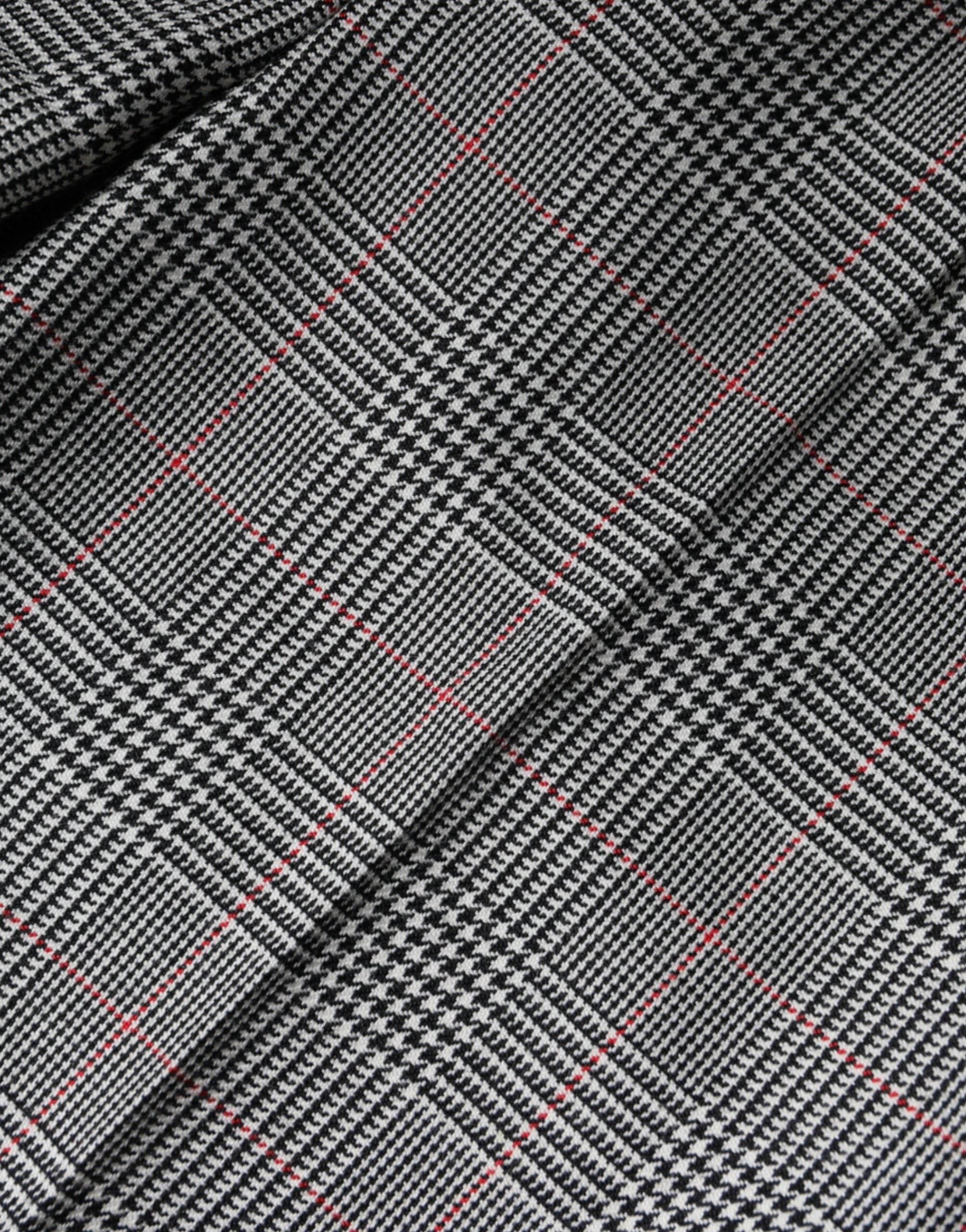 Dolce & Gabbana Gray Plaid Wool Mid Waist Women Tapered Pants - Hilstor