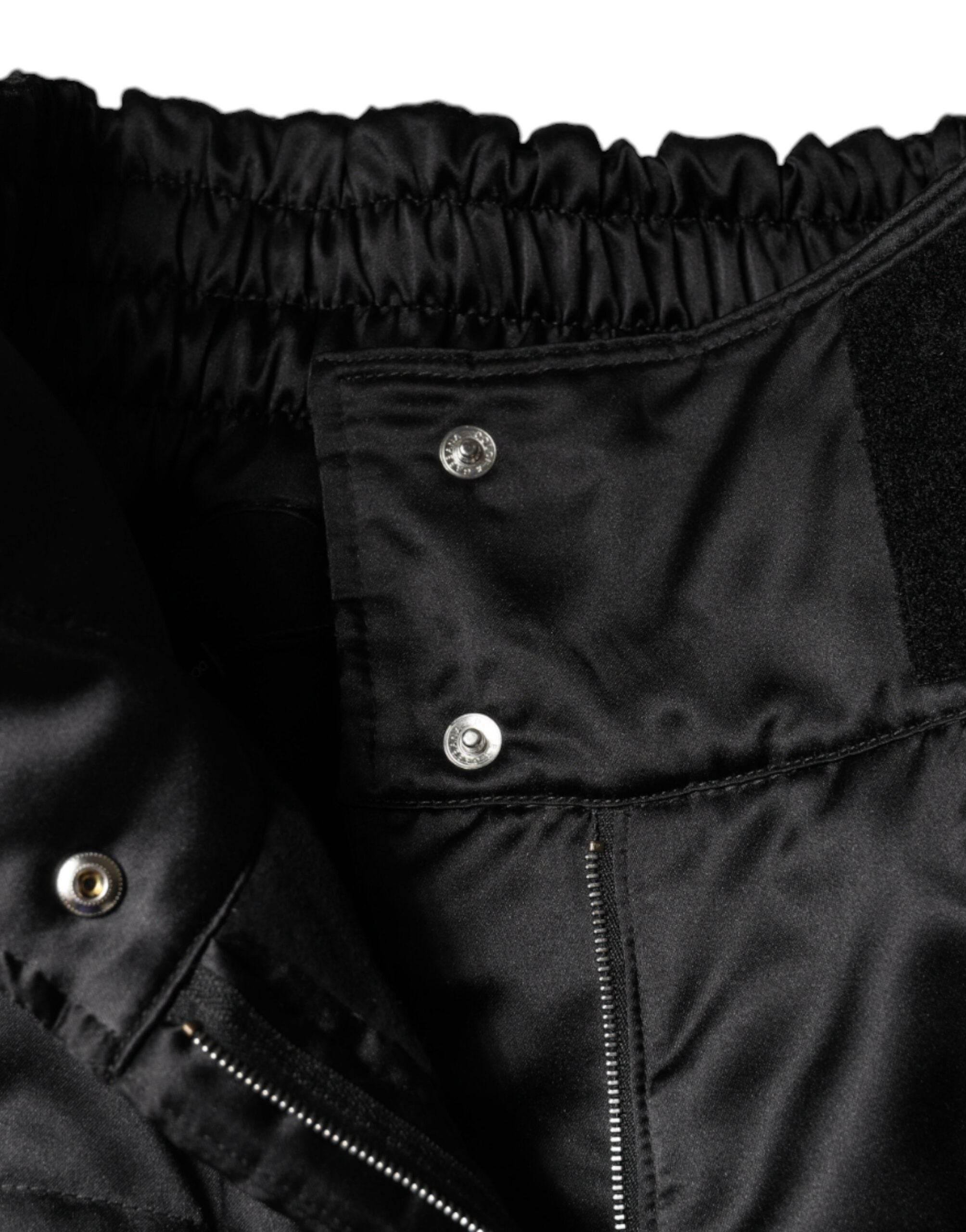 Dolce & Gabbana Black Quilted High Waist Women Boot Cut Pants - Hilstor
