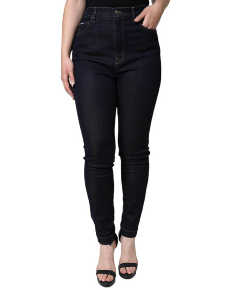 Dolce & Gabbana Black GRACE High Waist Skinny Denim Jeans - Hilstor