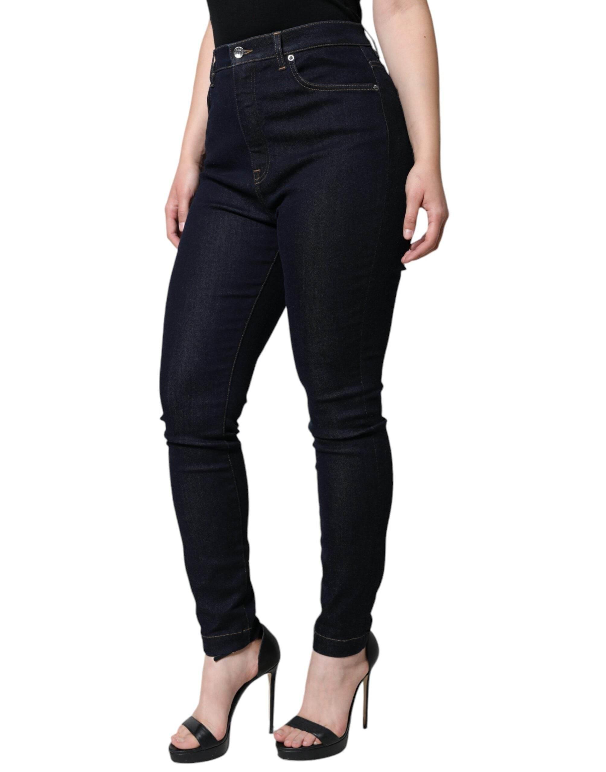 Dolce & Gabbana Black GRACE High Waist Skinny Denim Jeans - Hilstor