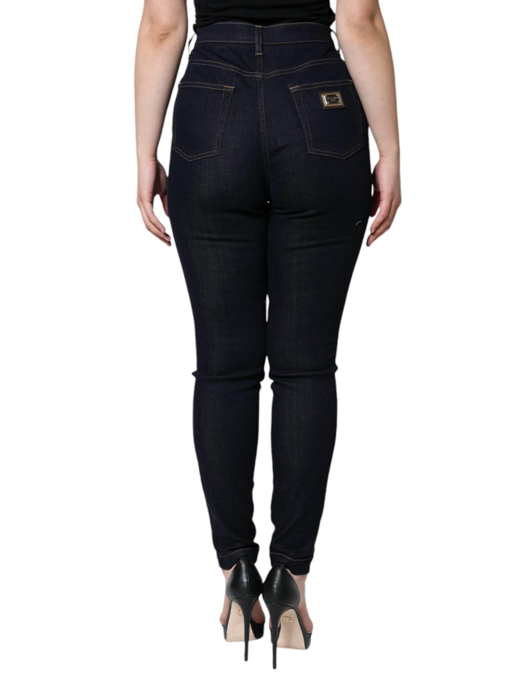 Dolce & Gabbana Black GRACE High Waist Skinny Denim Jeans - Hilstor