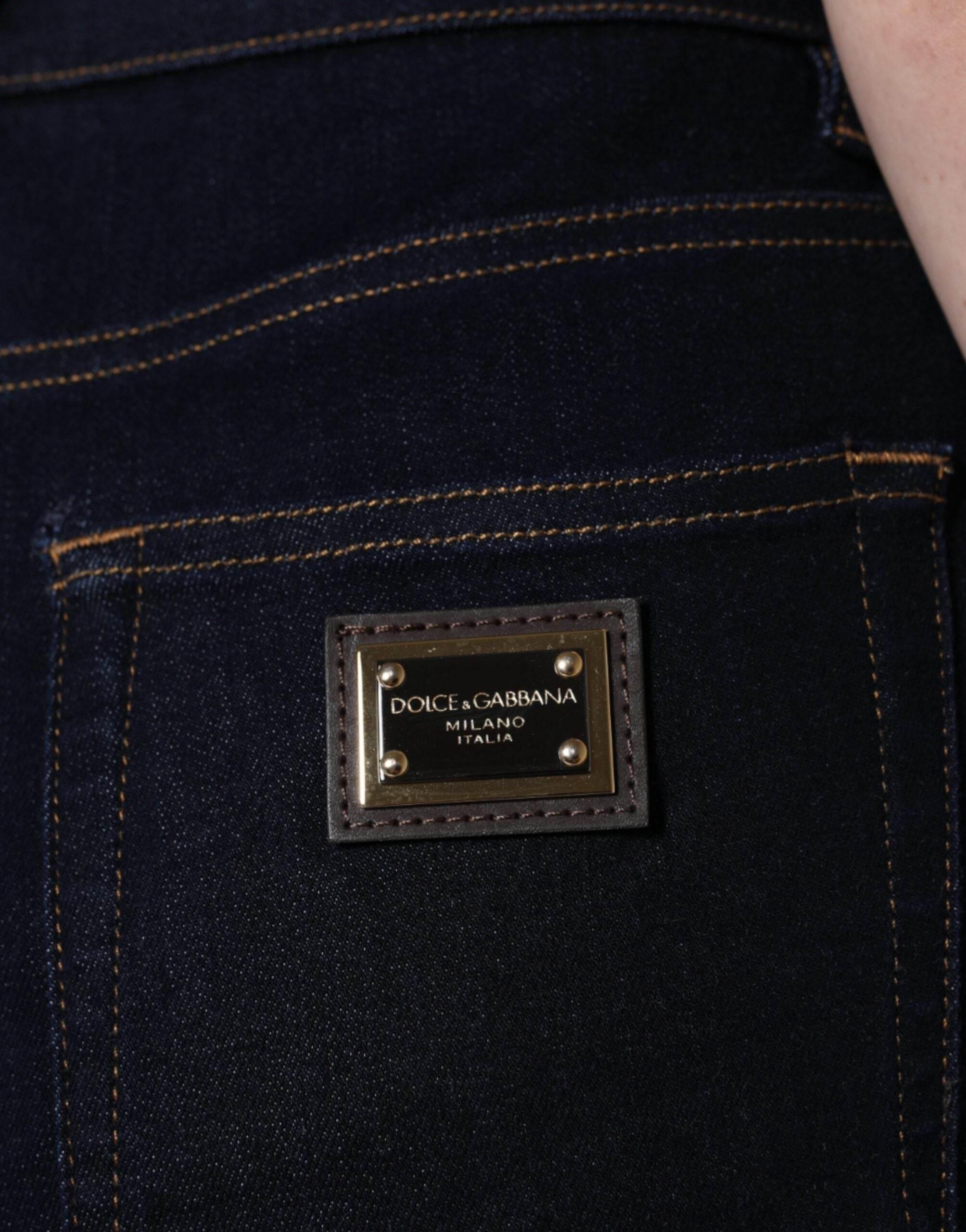 Dolce & Gabbana Black GRACE High Waist Skinny Denim Jeans - Hilstor