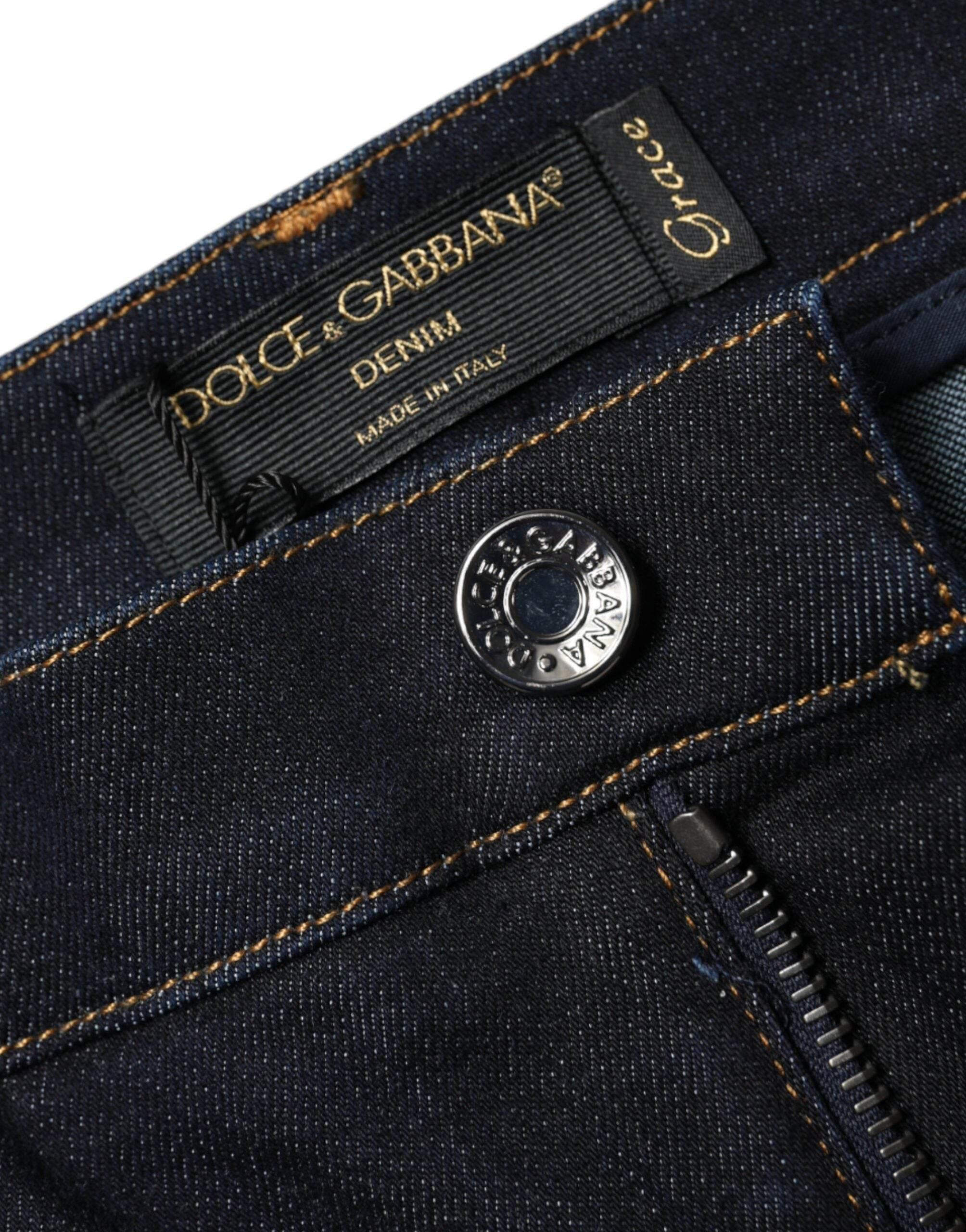 Dolce & Gabbana Black GRACE High Waist Skinny Denim Jeans - Hilstor