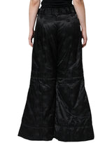 Dolce & Gabbana Black Quilted High Waist Women Wide Leg Pants - Hilstor