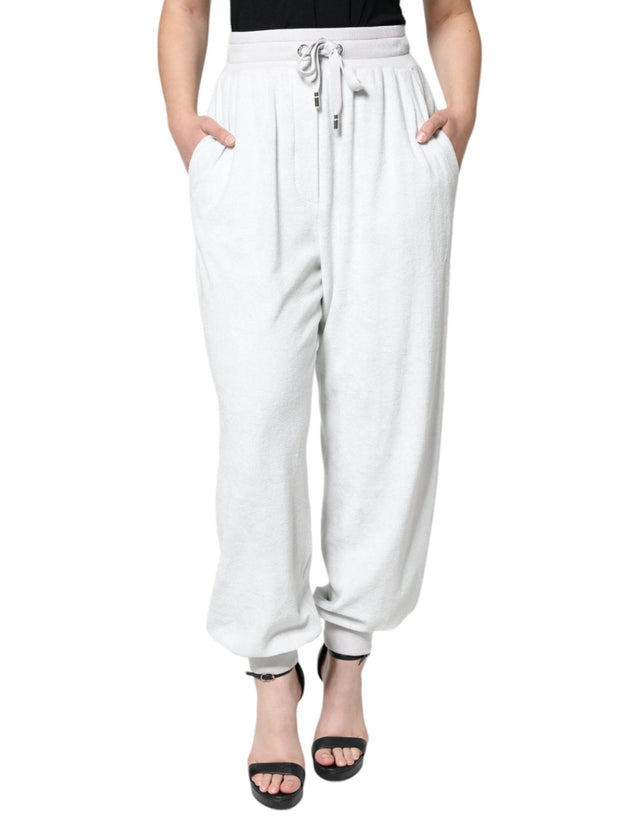 Dolce & Gabbana White Nylon Jogger Sweatpants Pants - Hilstor
