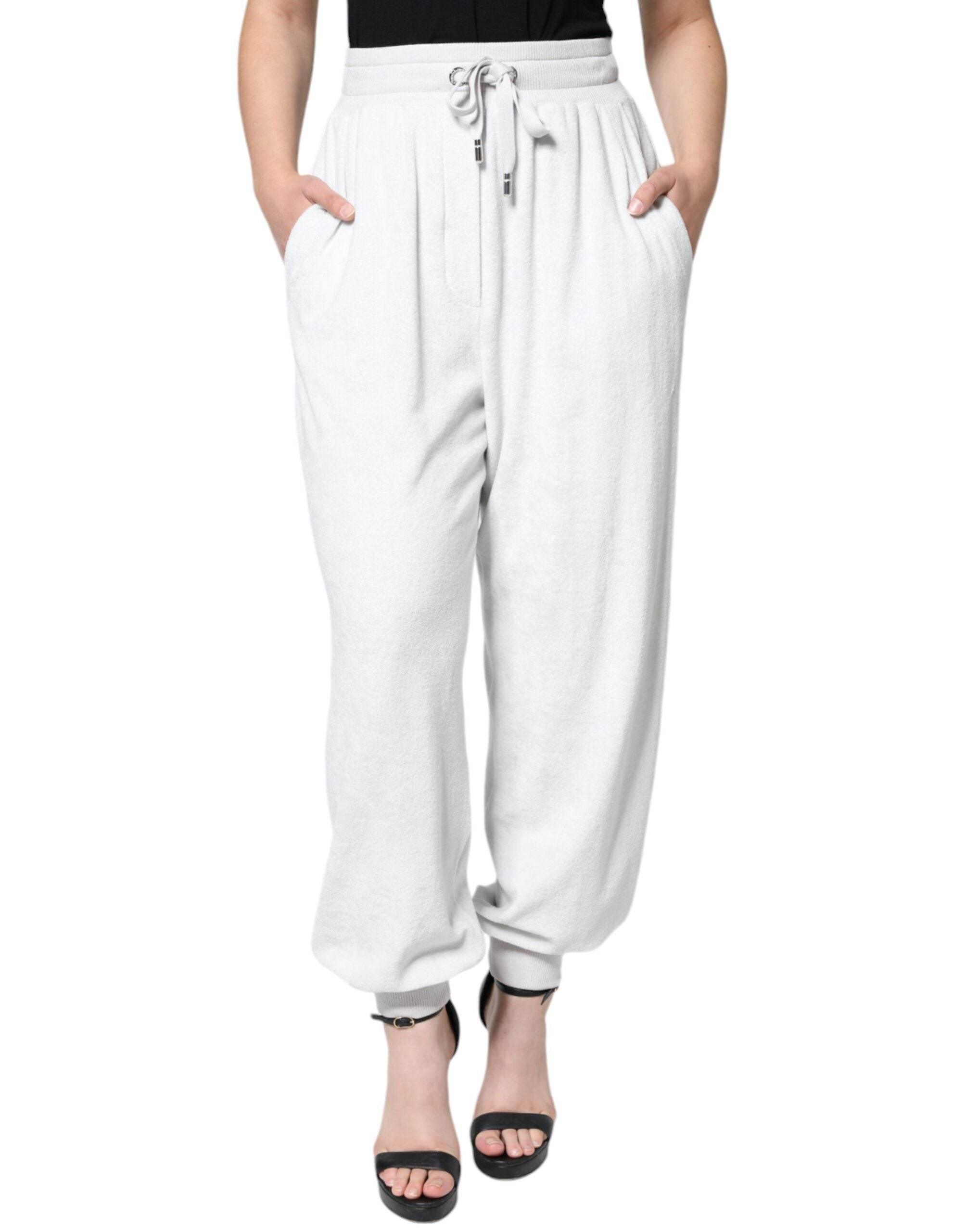 Dolce & Gabbana White Nylon Jogger Sweatpants Pants - Hilstor