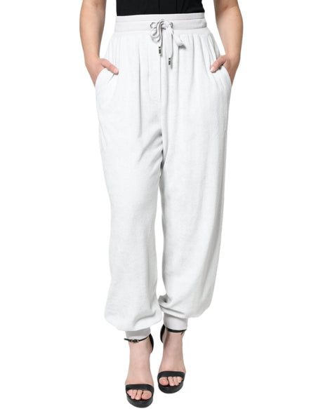 Dolce & Gabbana White Nylon Jogger Sweatpants Pants - Hilstor