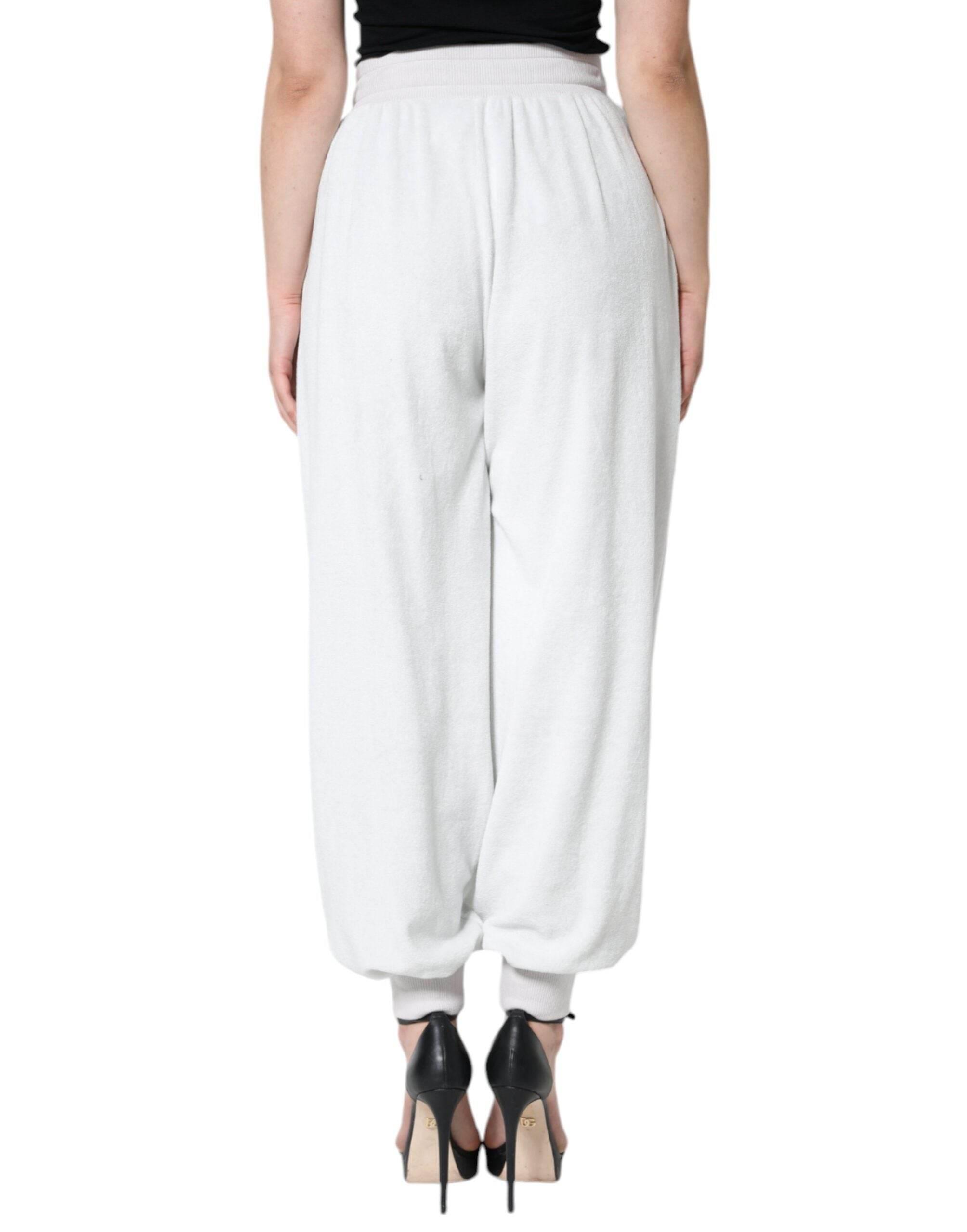 Dolce & Gabbana White Nylon Jogger Sweatpants Pants - Hilstor