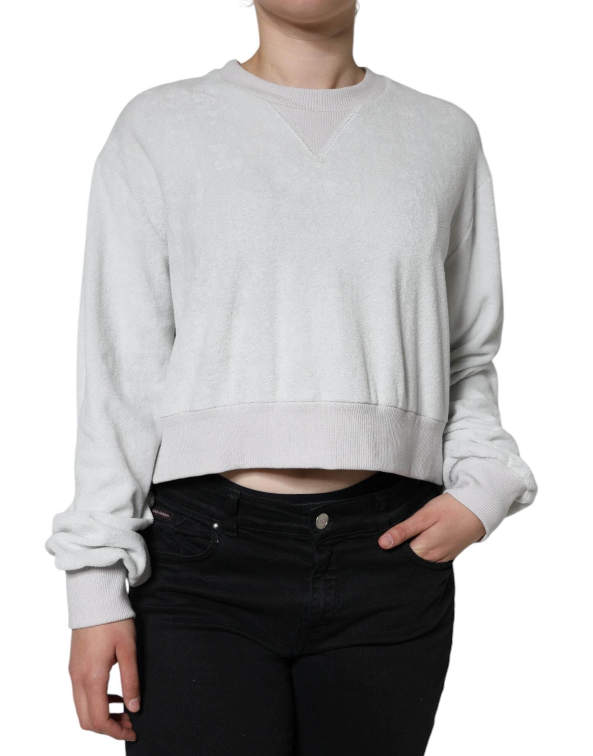 Dolce & Gabbana White Nylon Stretch Crew Neck Pullover Sweater - Hilstor