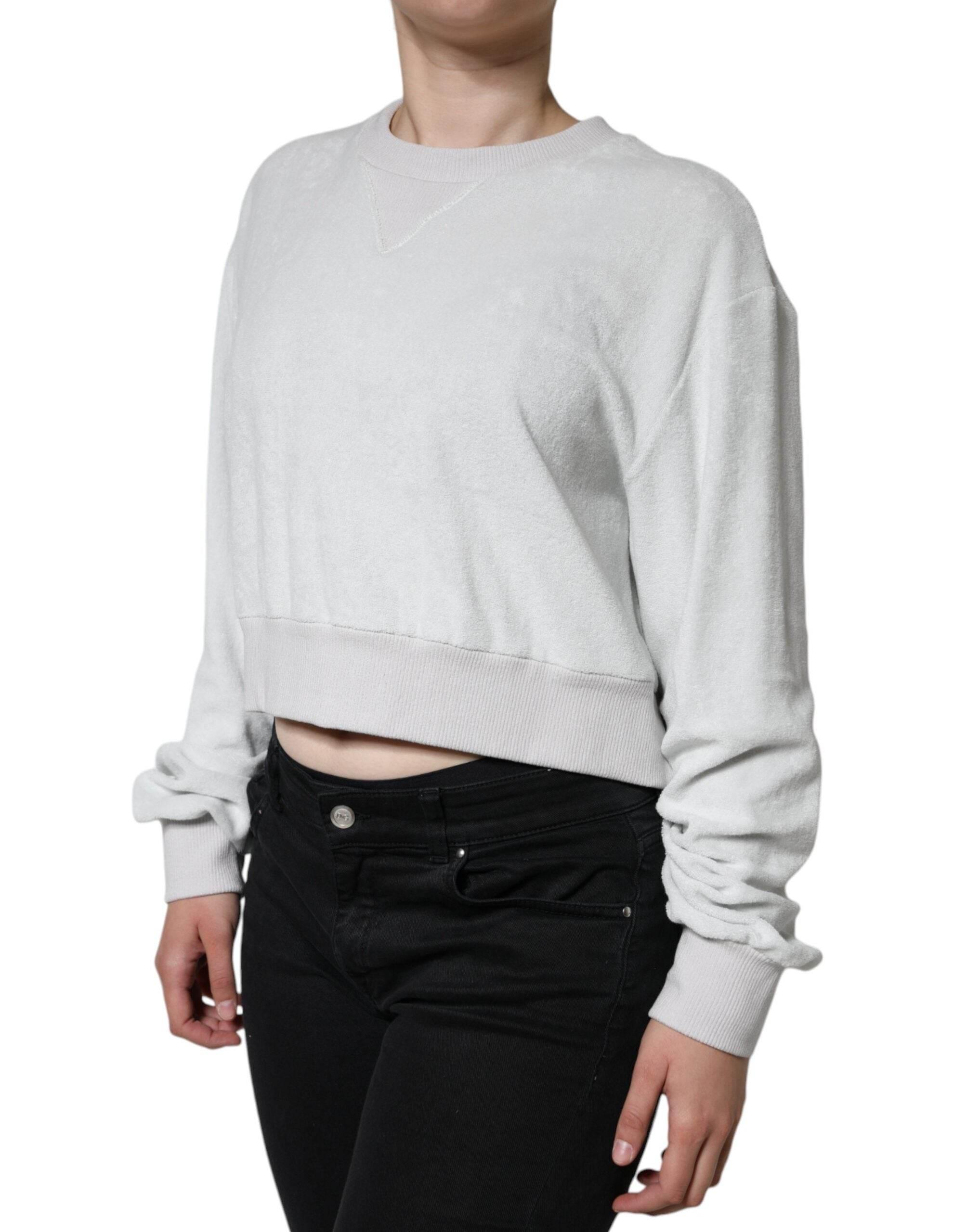 Dolce & Gabbana White Nylon Stretch Crew Neck Pullover Sweater - Hilstor