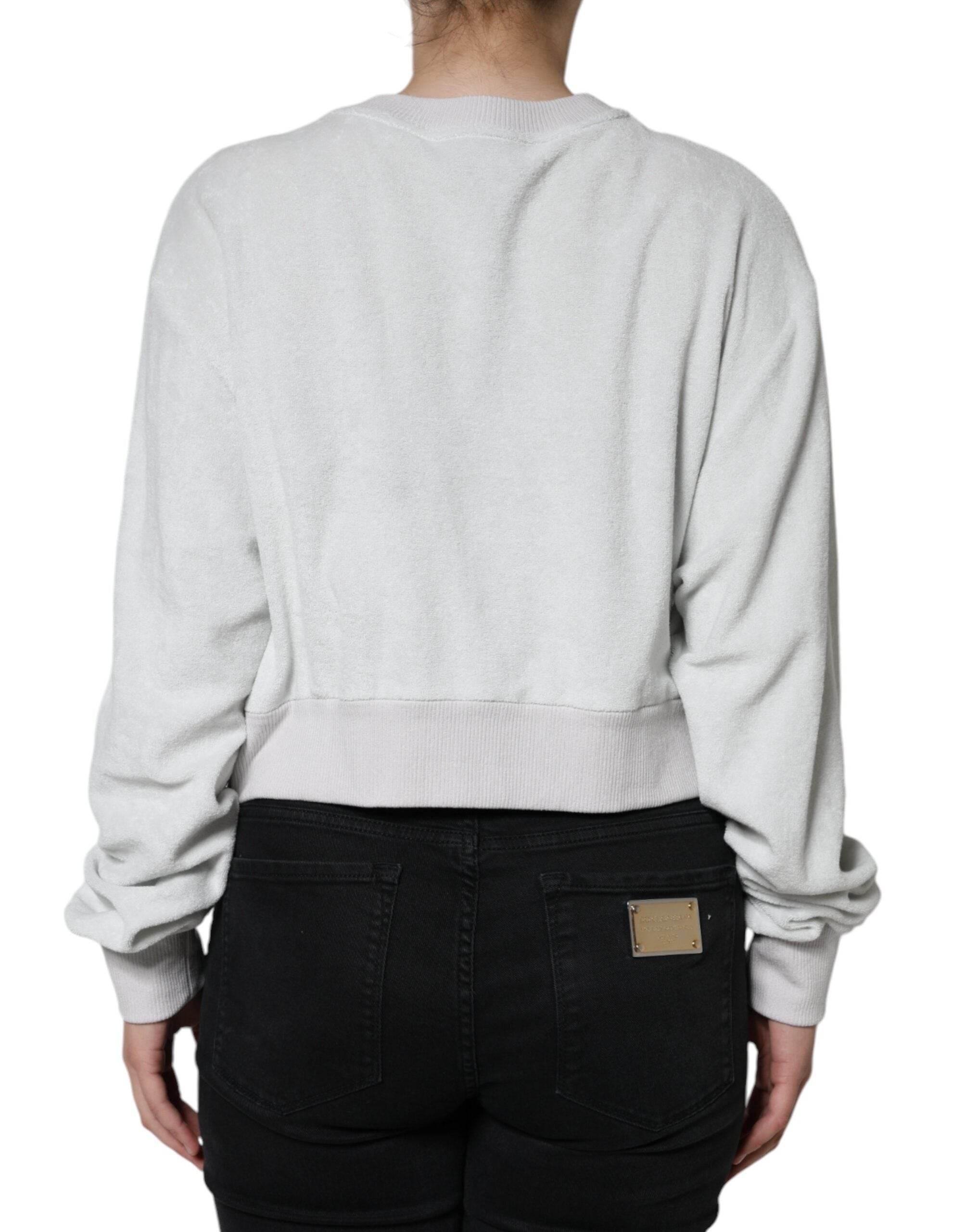 Dolce & Gabbana White Nylon Stretch Crew Neck Pullover Sweater - Hilstor