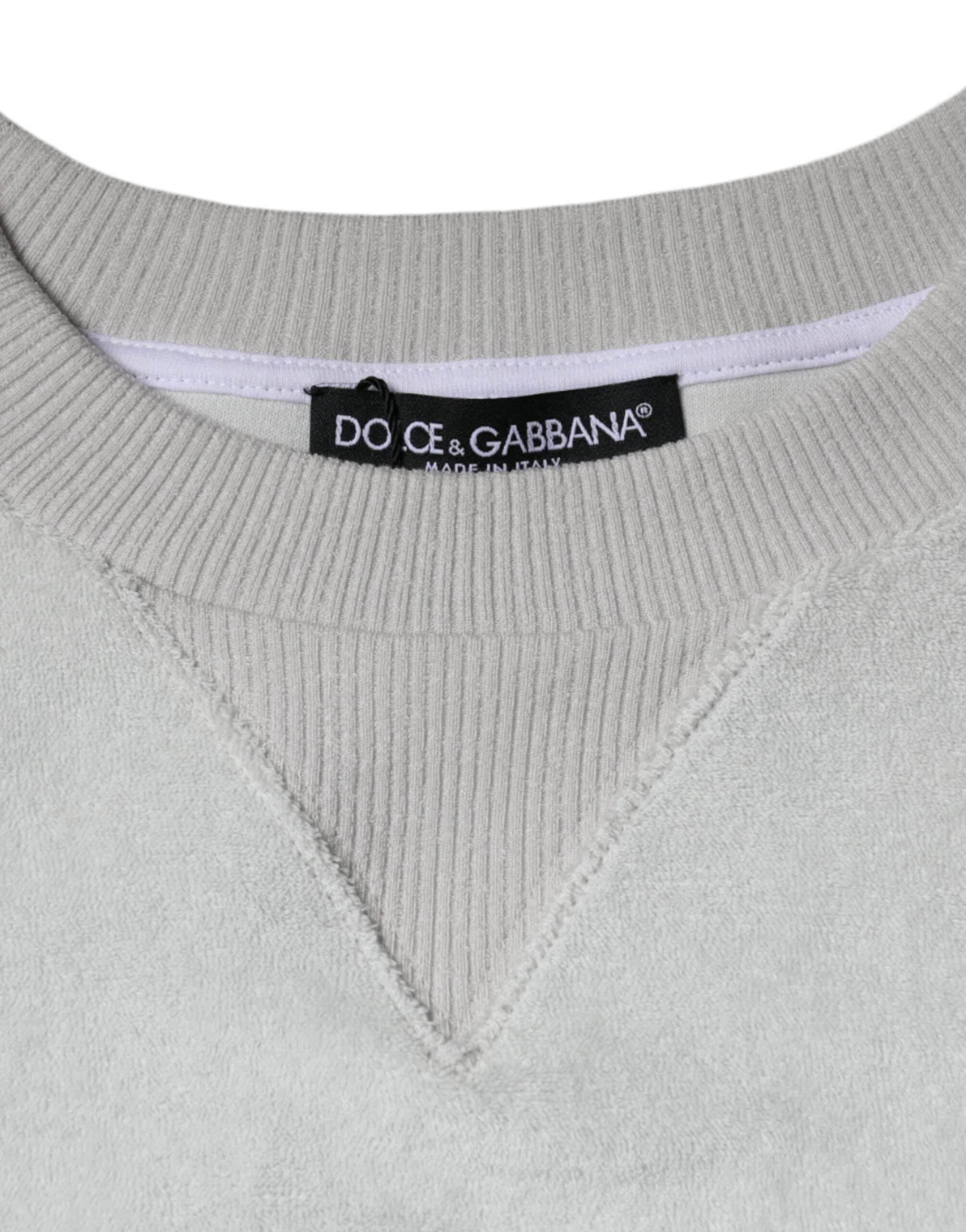 Dolce & Gabbana White Nylon Stretch Crew Neck Pullover Sweater - Hilstor