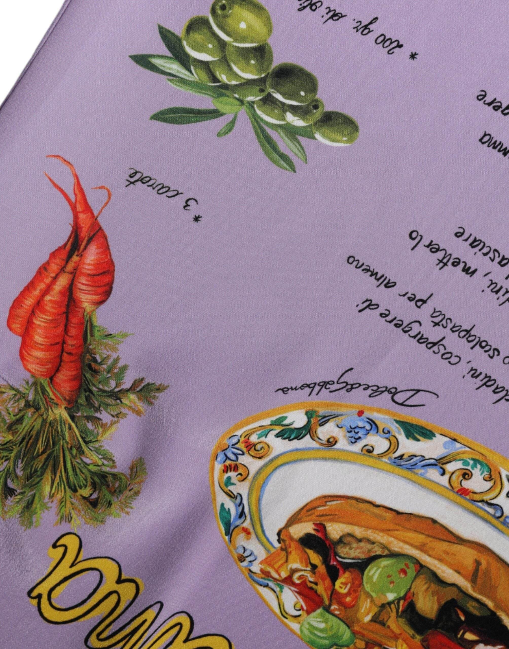 Dolce & Gabbana Purple Silk Caponata Siciliana Print Tank Top - Hilstor