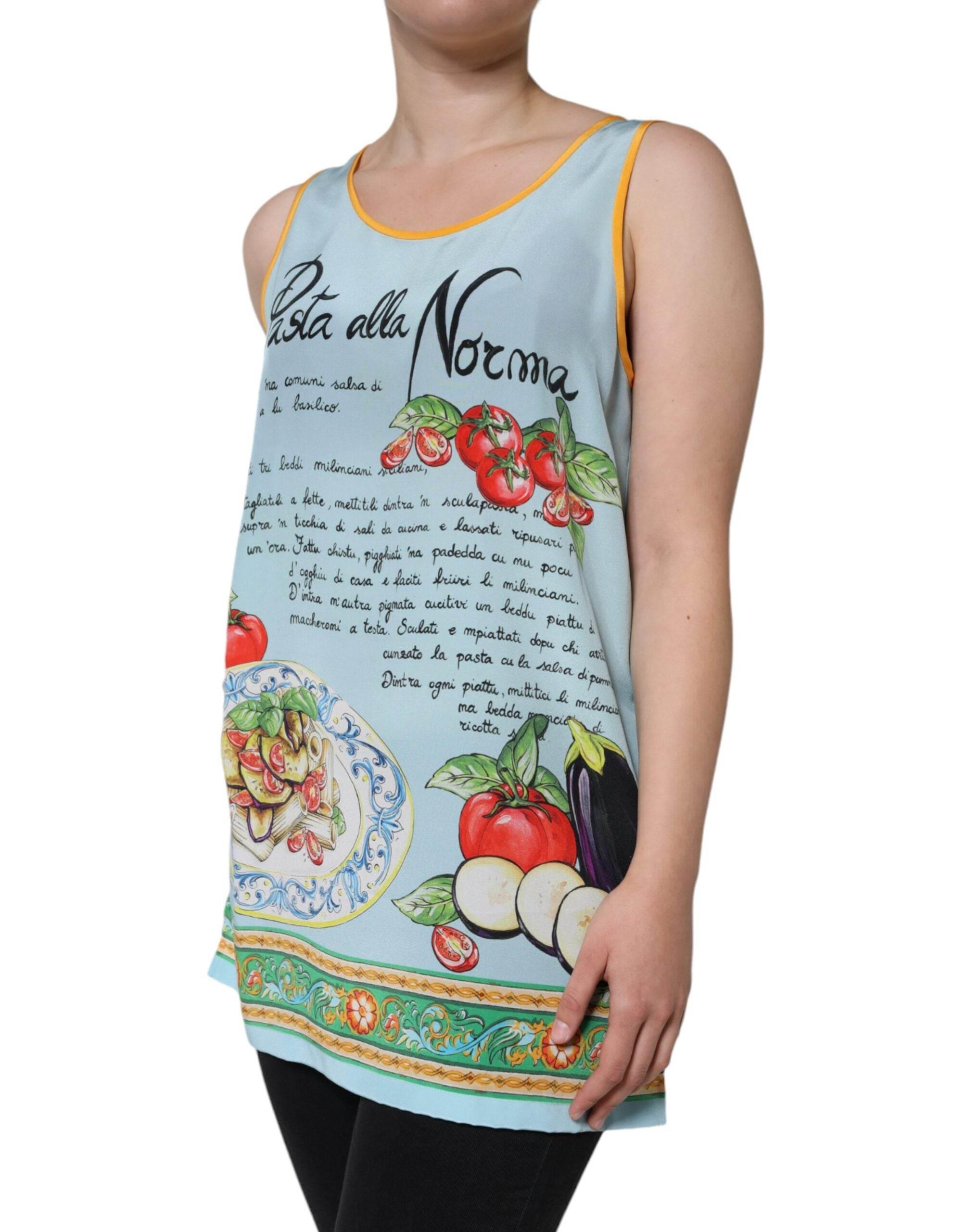 Dolce & Gabbana Multicolor Pasta Alla Norma Print Tank Top - Hilstor