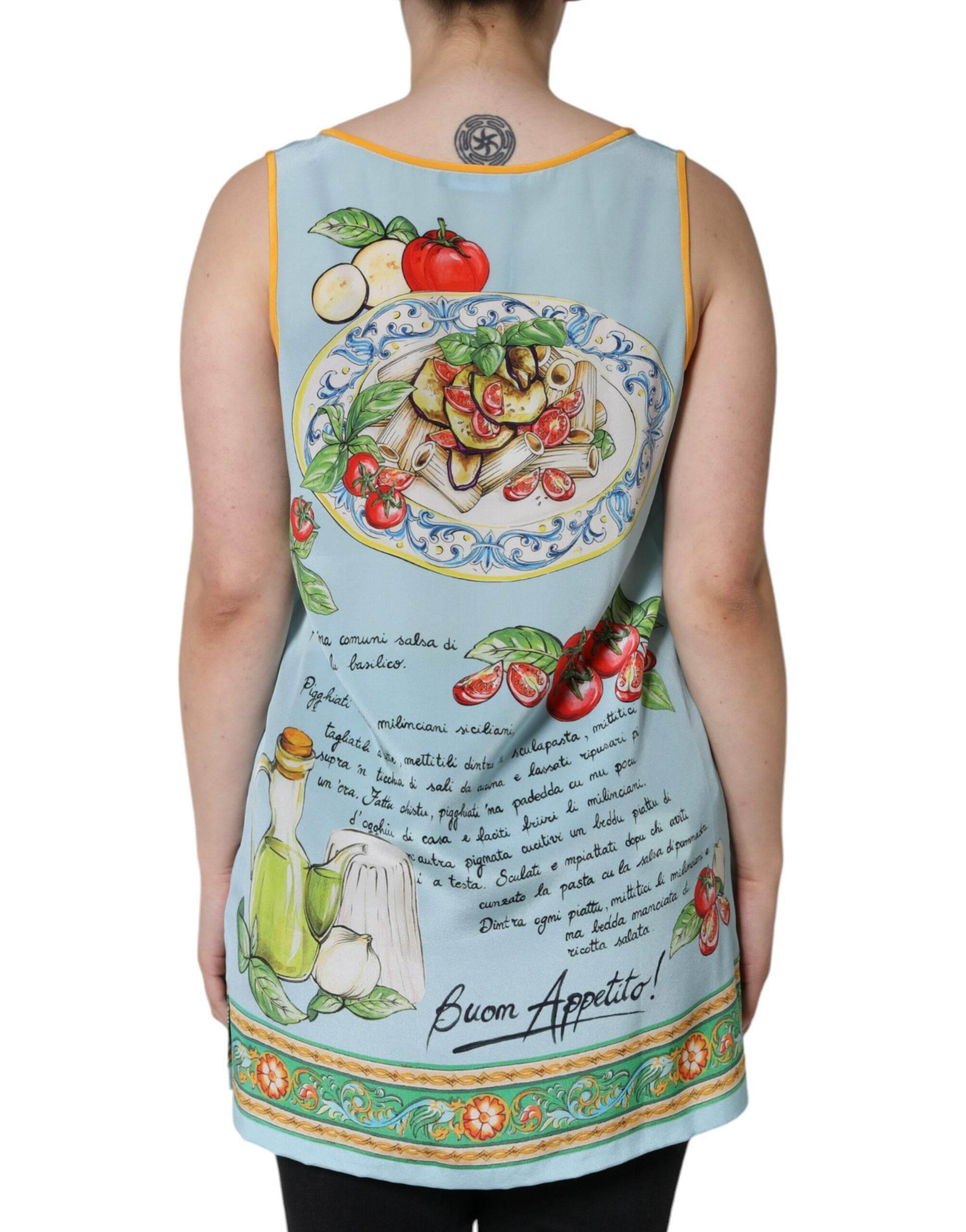 Dolce & Gabbana Multicolor Pasta Alla Norma Print Tank Top - Hilstor