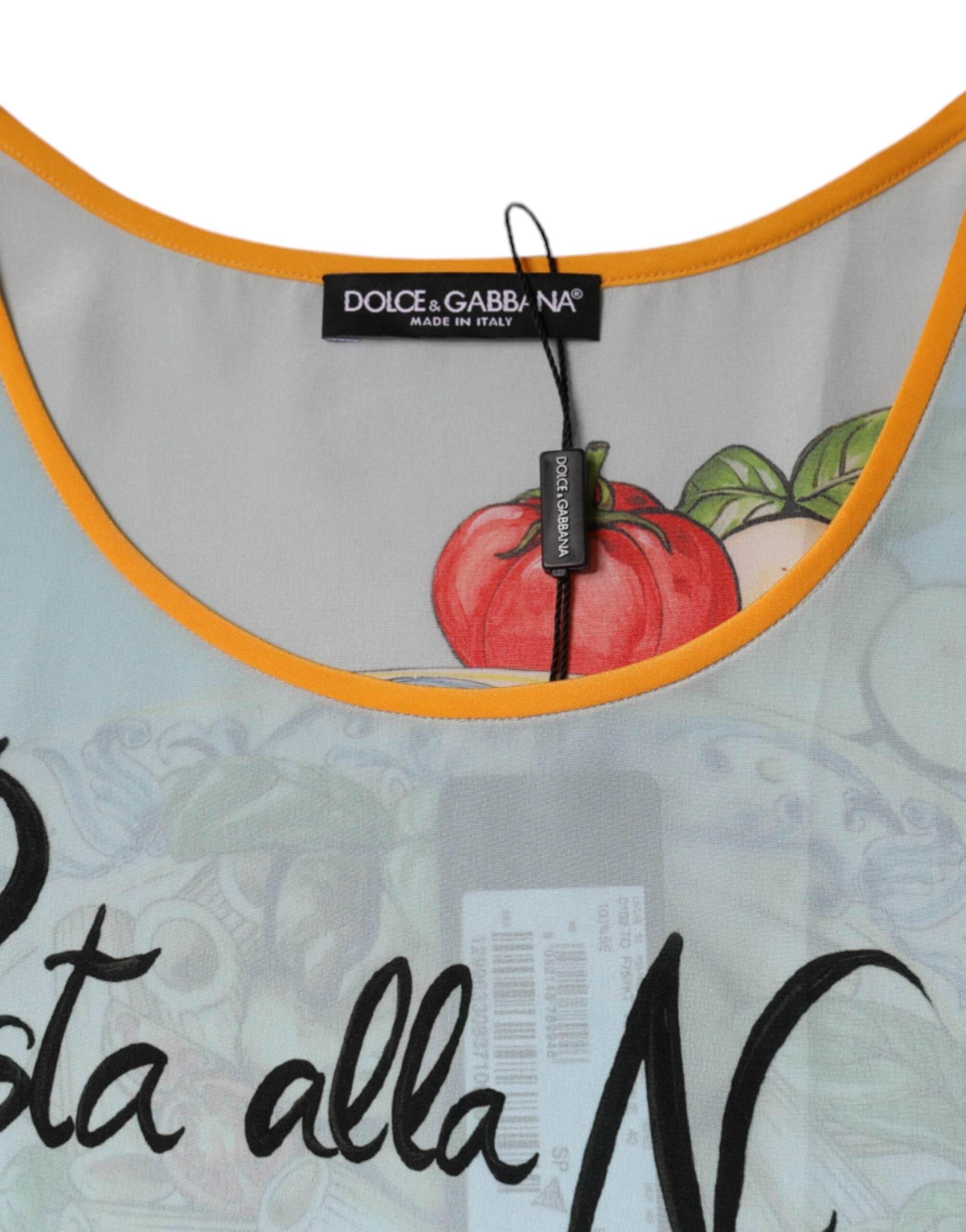 Dolce & Gabbana Multicolor Pasta Alla Norma Print Tank Top - Hilstor