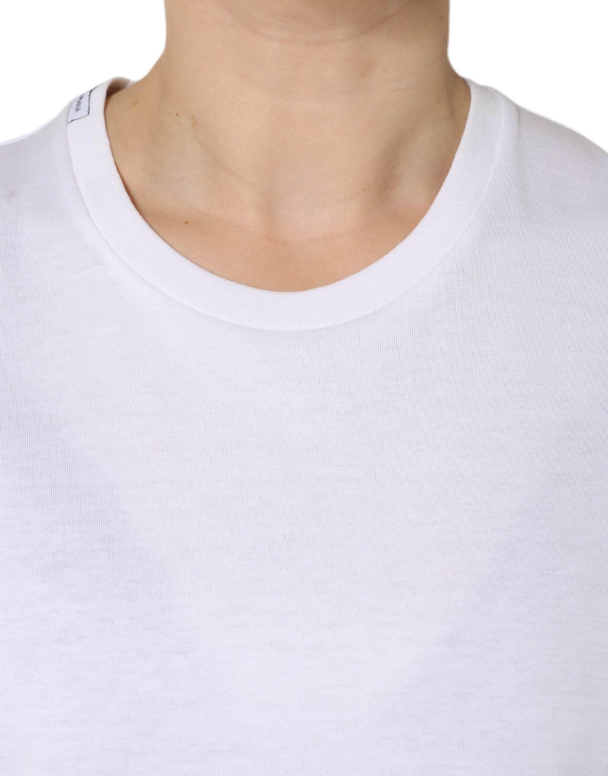 Dolce & Gabbana White Cotton Sleeveless Crew Neck T-shirt - Hilstor