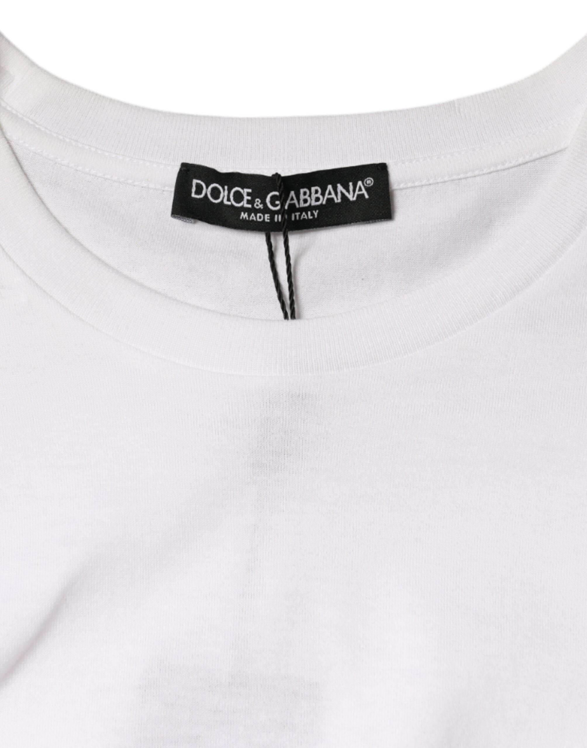 Dolce & Gabbana White Cotton Sleeveless Crew Neck T-shirt - Hilstor