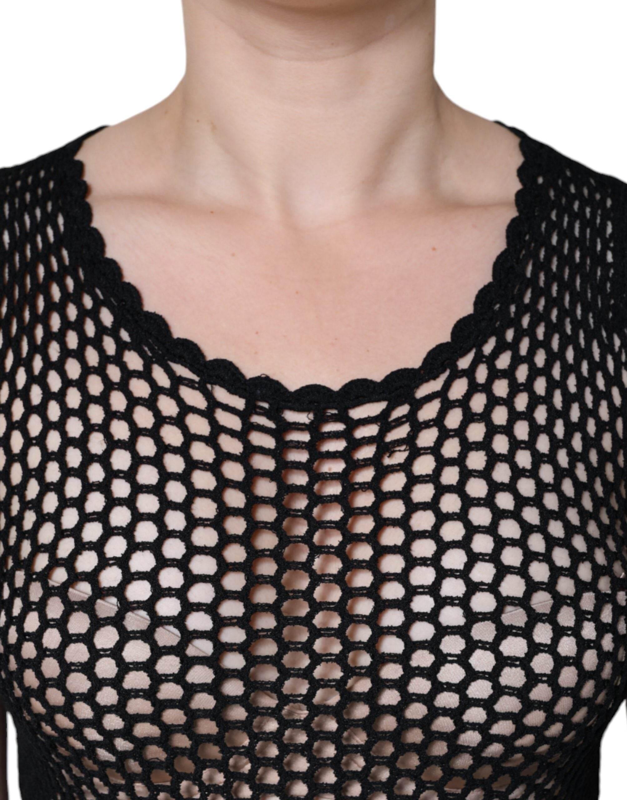 Dolce & Gabbana Black Mesh See Through Sleeveless Tank Top - Hilstor