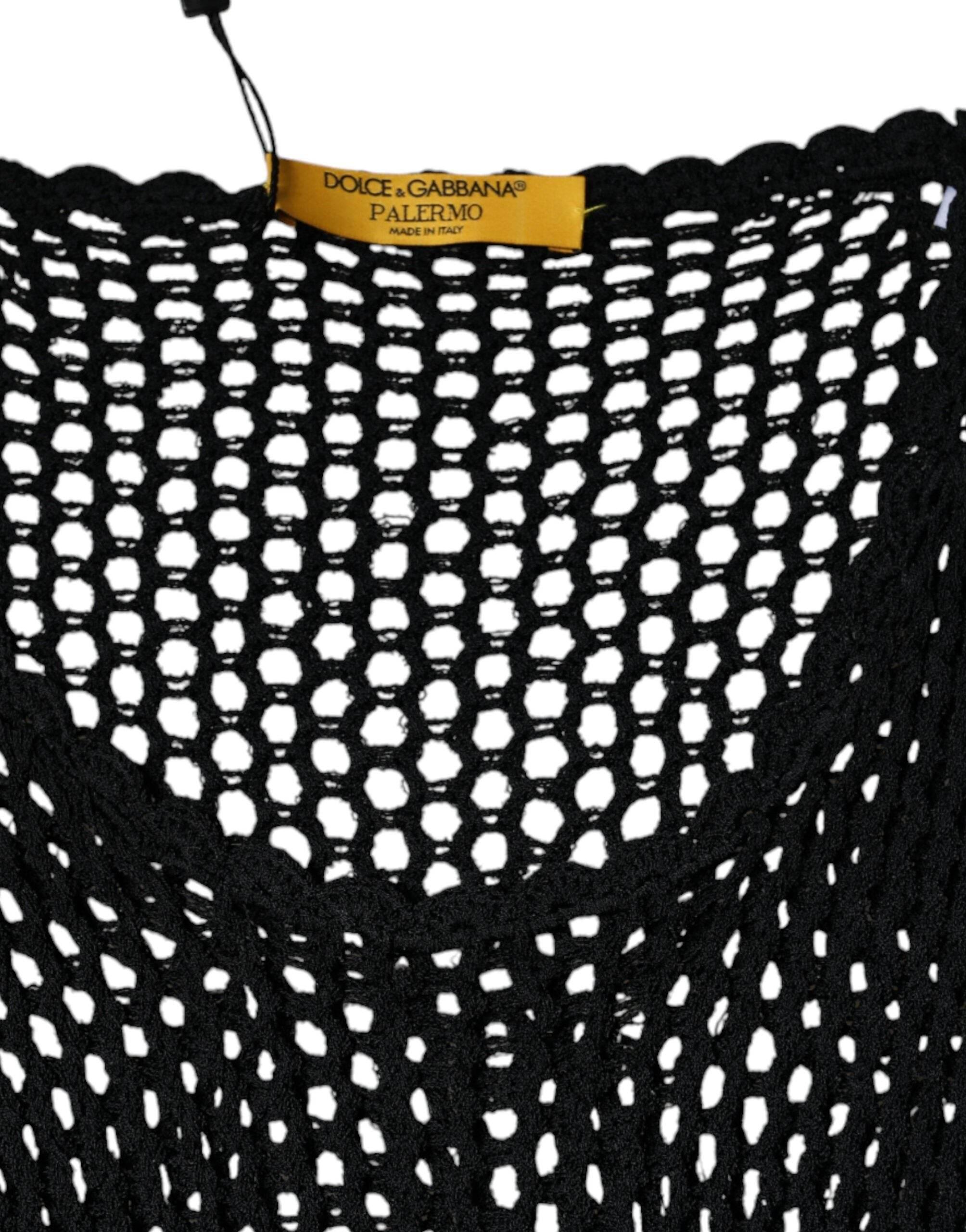 Dolce & Gabbana Black Mesh See Through Sleeveless Tank Top - Hilstor