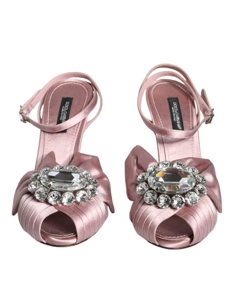 Dolce & Gabbana Pink Keira Crystal Heels Sandals Shoes - Hilstor