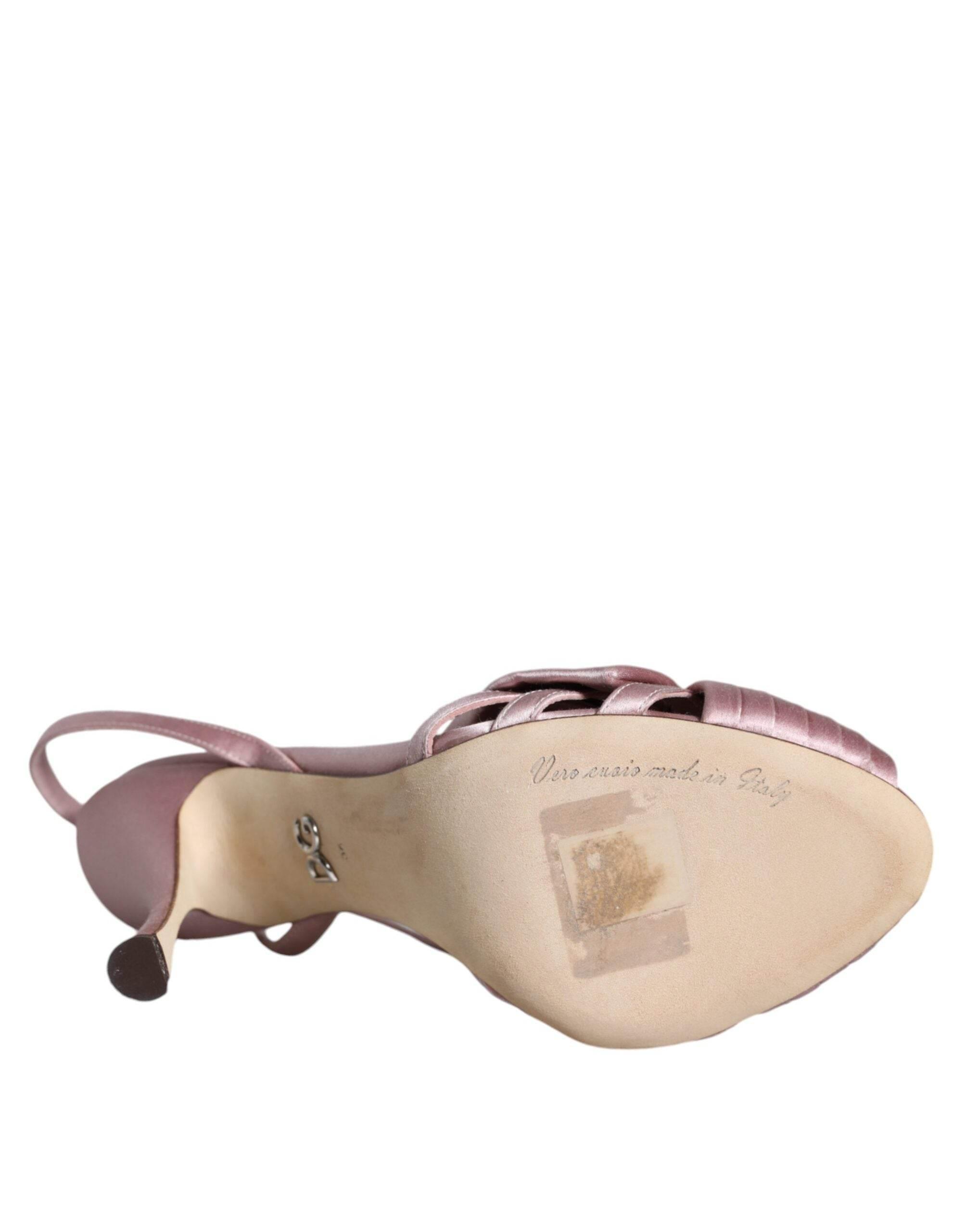 Dolce & Gabbana Pink Keira Crystal Heels Sandals Shoes - Hilstor