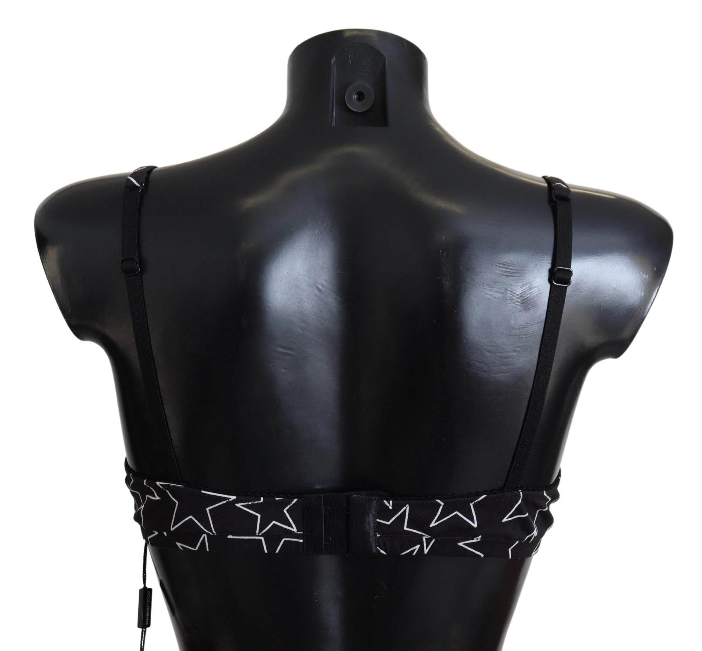 Dolce & Gabbana Black Millennials Star Non Wire Cotton Bra Underwear - Hilstor
