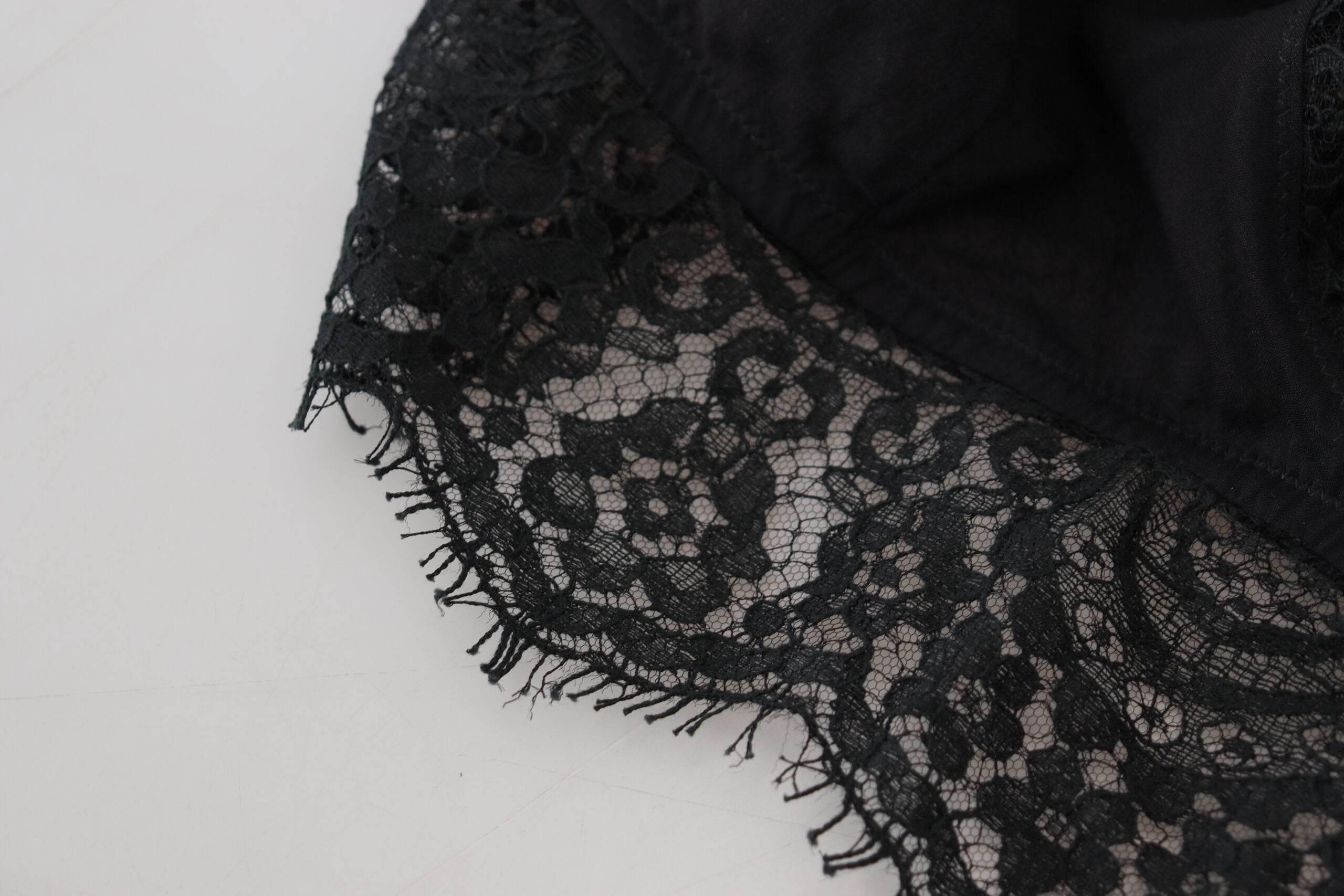 Dolce & Gabbana Black Floral Lace Stretch Bralette Underwear - Hilstor