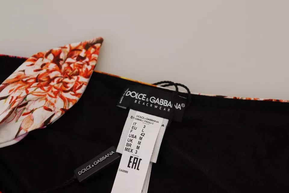 Dolce &amp; Gabbana Badedragt med sort blomsterprint Bikinibund-badetøj